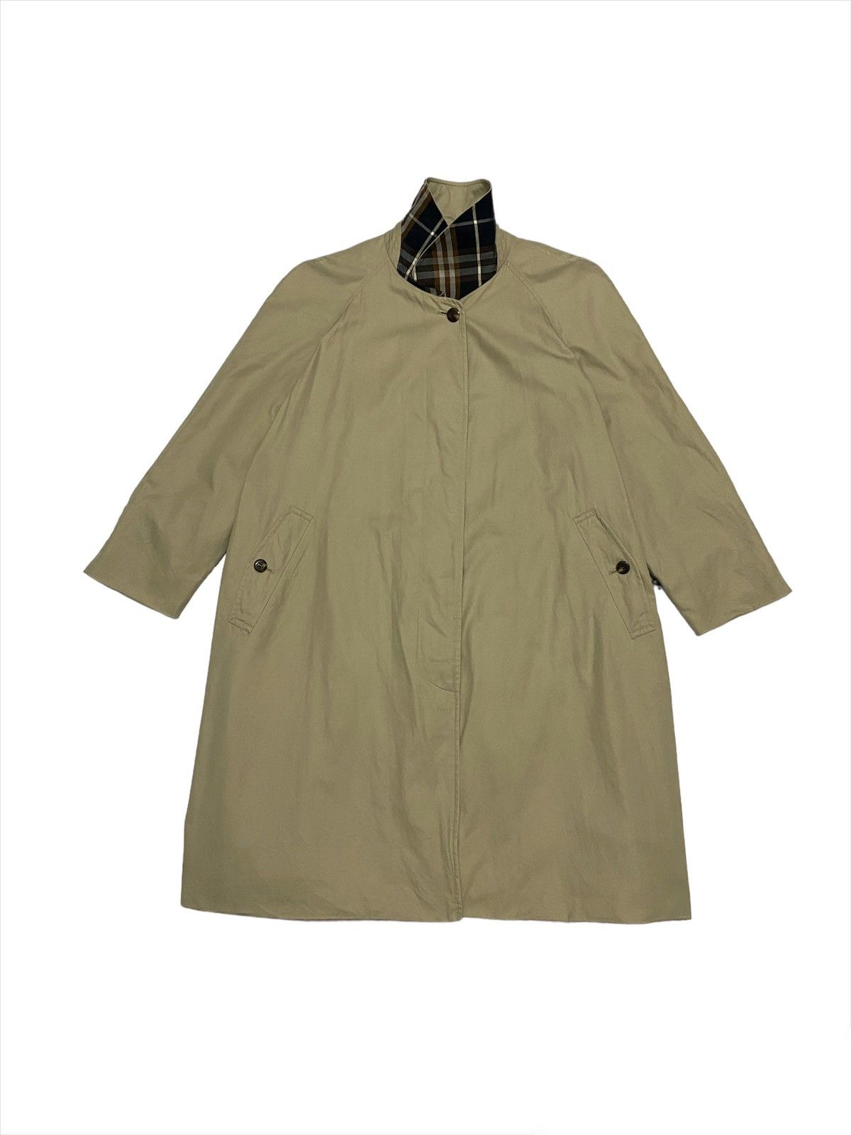 Burberry Vintage Burberrys Trench Coat Coller Checker Jacket Size US M / EU 48-50 / 2 - 2 Thumbnail