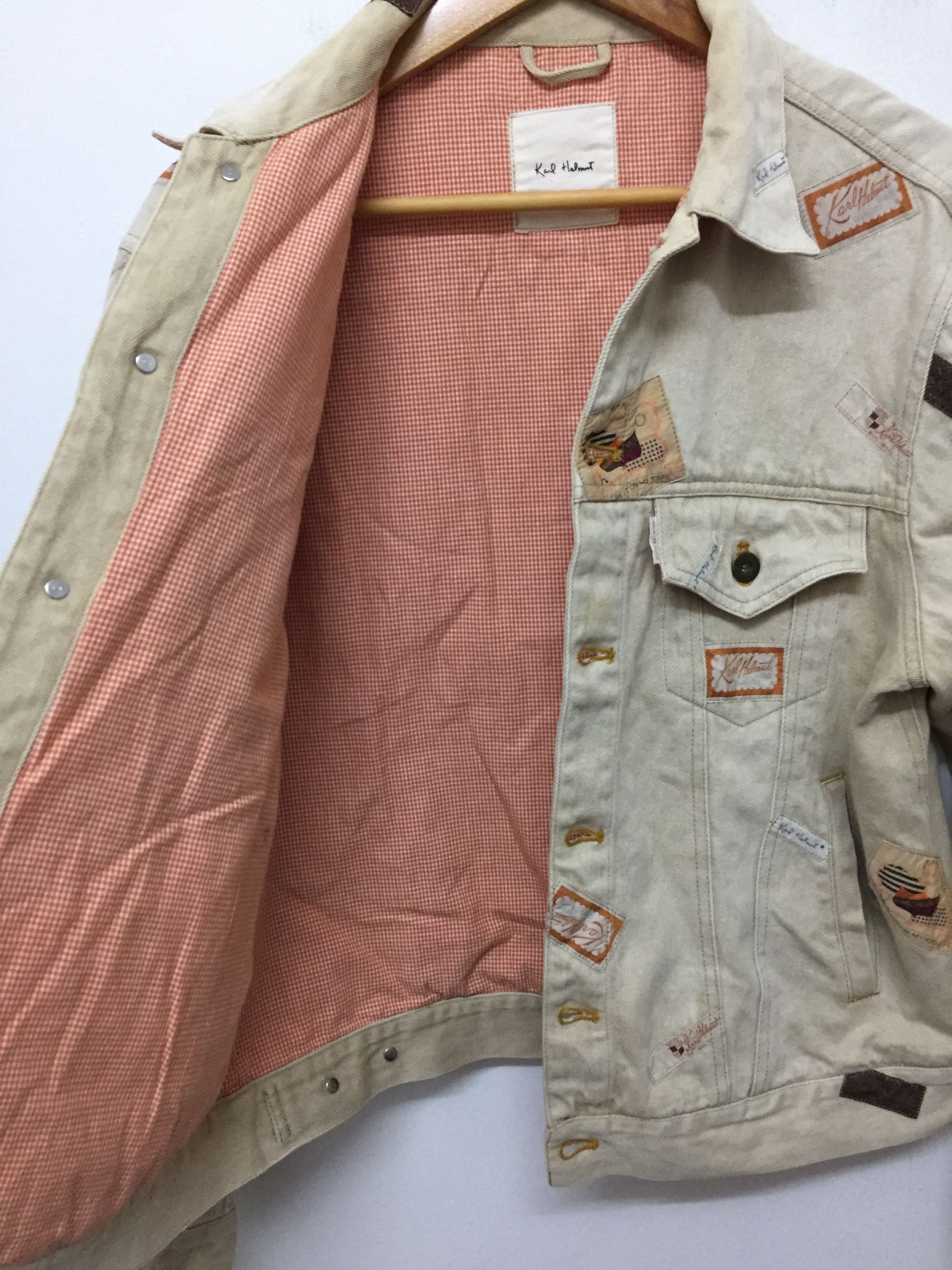 Pink House Patch spell out Padded Denim trucker Jacket Size US M / EU 48-50 / 2 - 11 Thumbnail