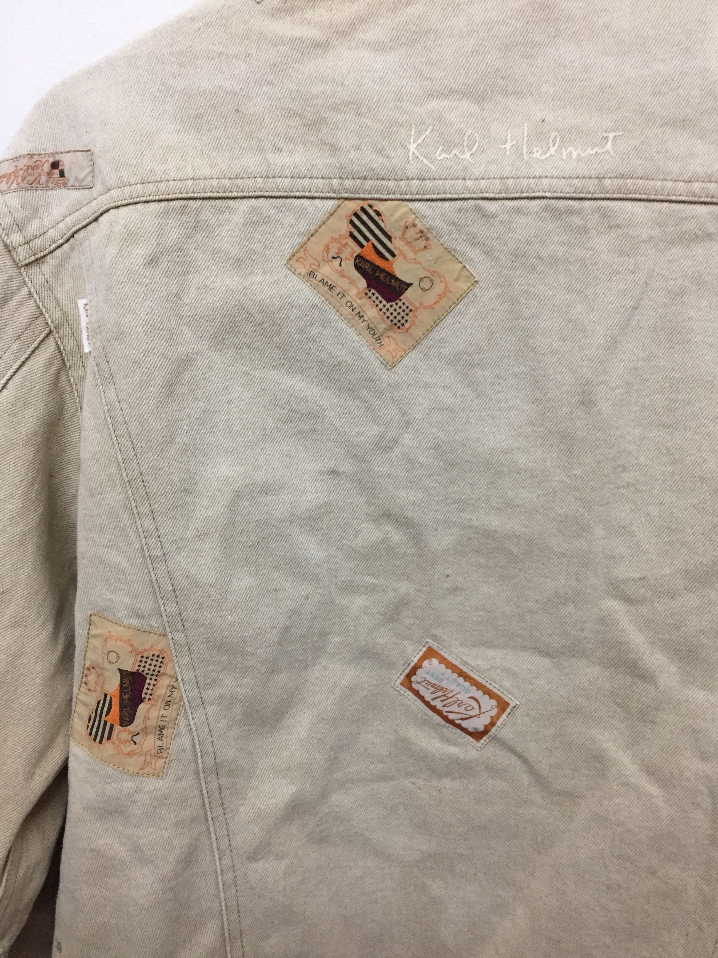 Pink House Patch spell out Padded Denim trucker Jacket Size US M / EU 48-50 / 2 - 9 Thumbnail