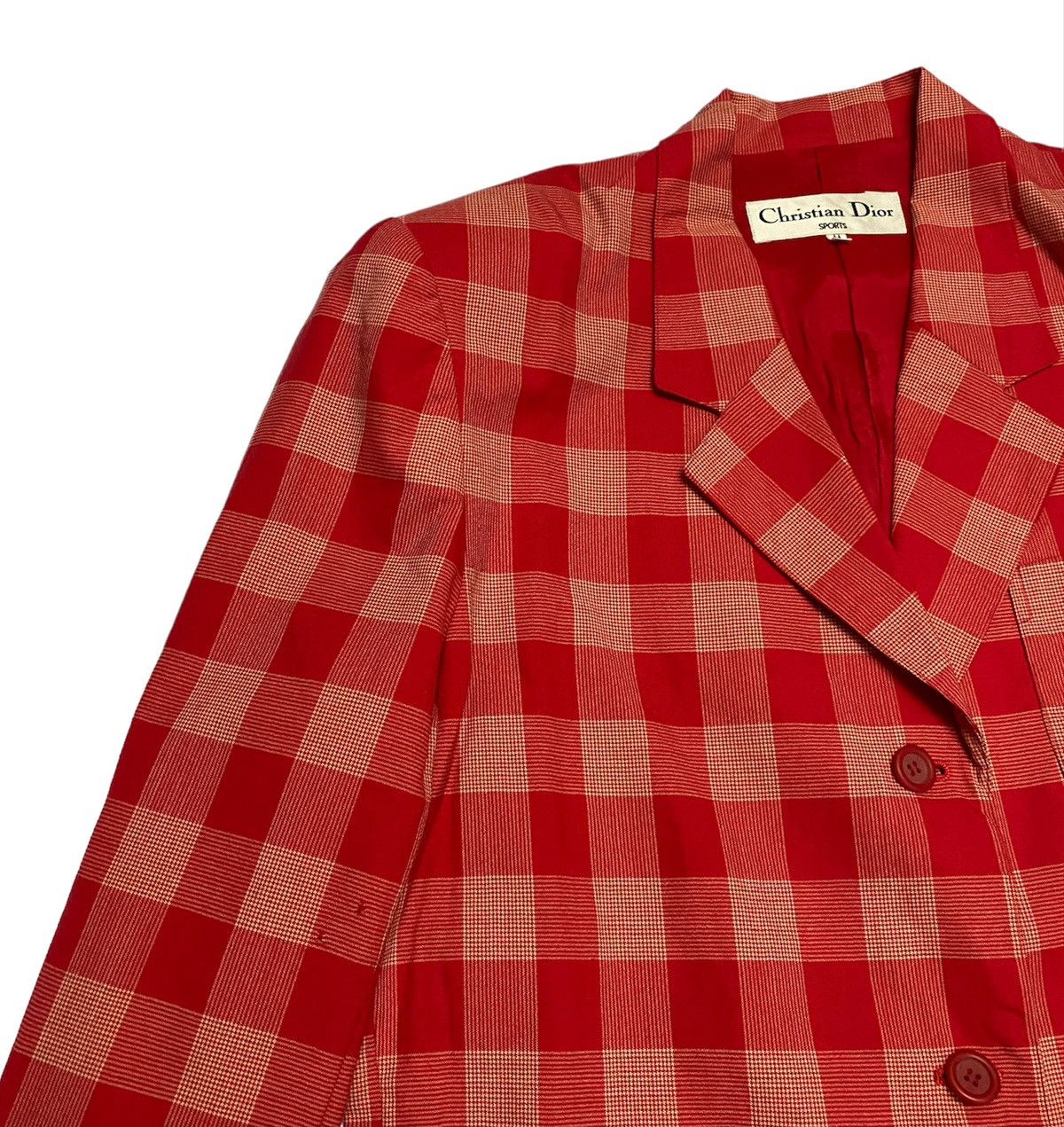 Christian Dior Monsieur Vintage CD Christian Dior Checker Red Style Blazer Jacket Size M / US 6-8 / IT 42-44 - 7 Thumbnail