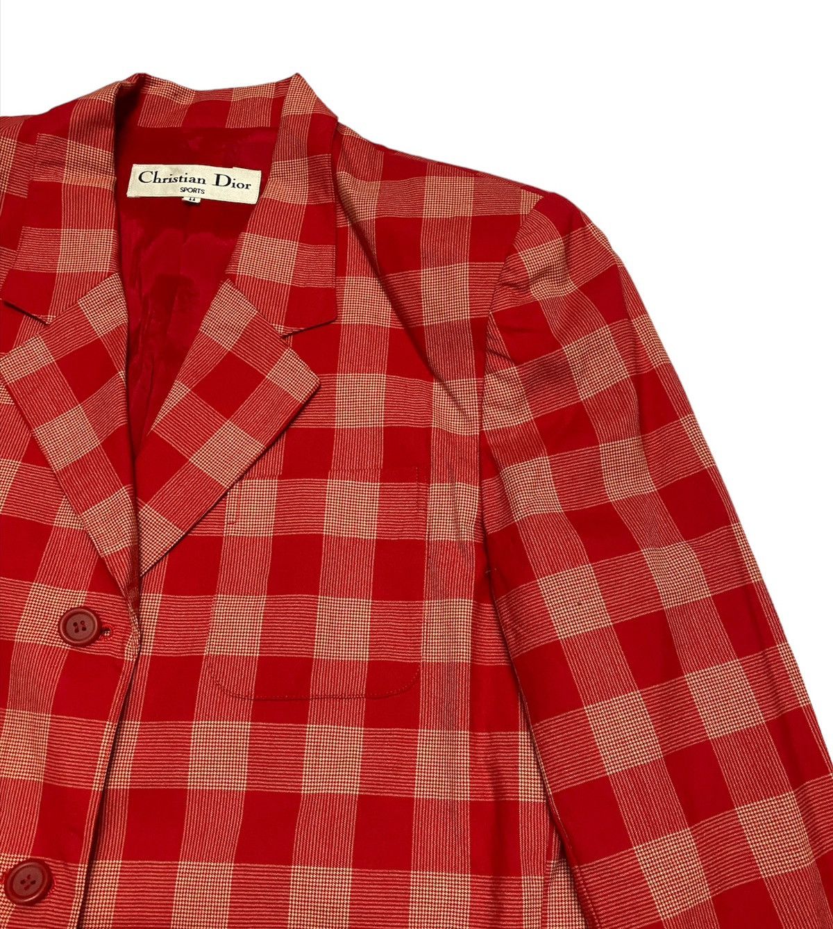 Christian Dior Monsieur Vintage CD Christian Dior Checker Red Style Blazer Jacket Size M / US 6-8 / IT 42-44 - 5 Thumbnail