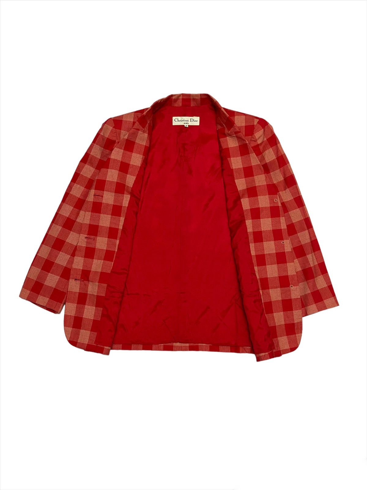 Christian Dior Monsieur Vintage CD Christian Dior Checker Red Style Blazer Jacket Size M / US 6-8 / IT 42-44 - 2 Thumbnail