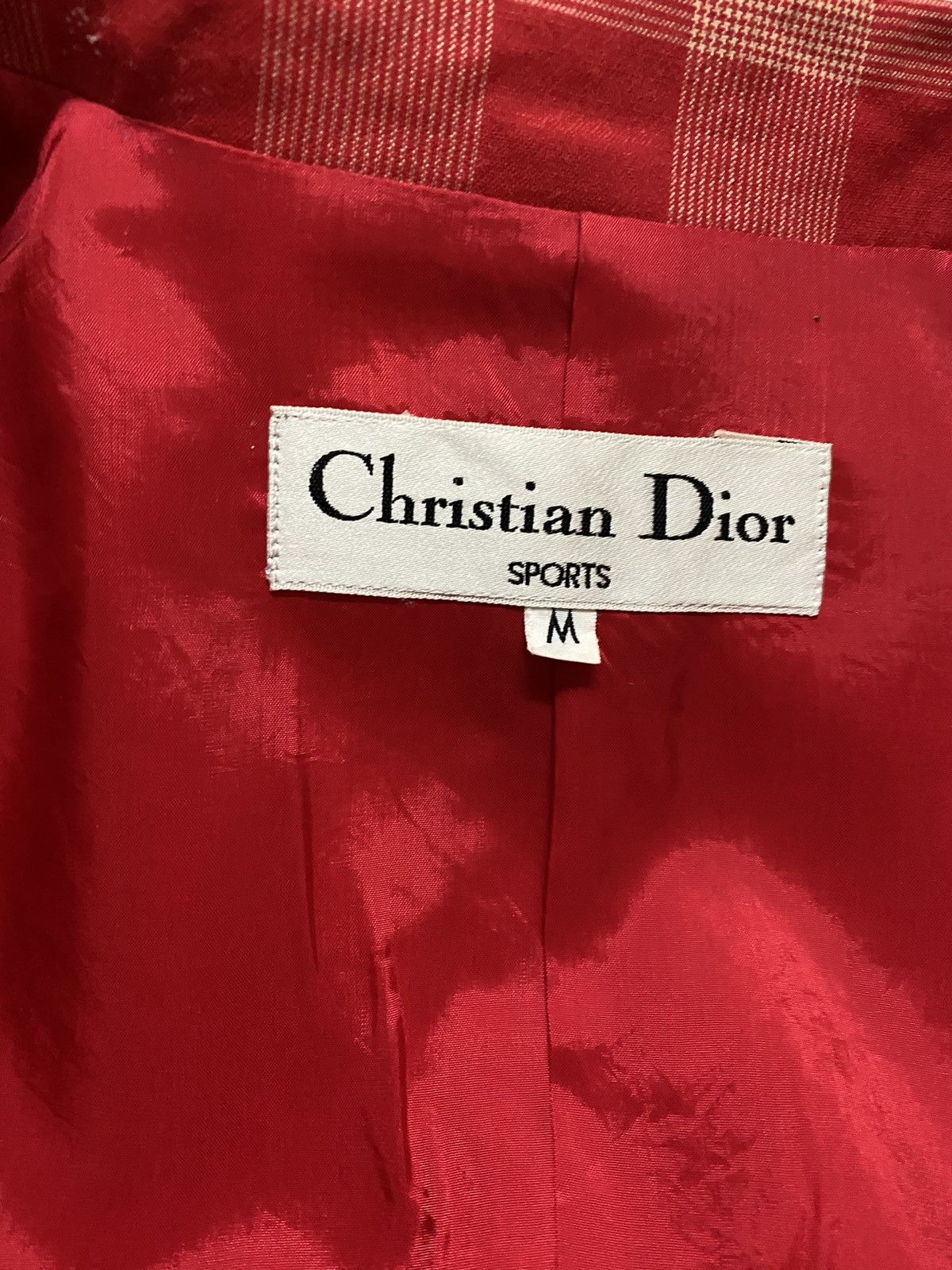 Christian Dior Monsieur Vintage CD Christian Dior Checker Red Style Blazer Jacket Size M / US 6-8 / IT 42-44 - 10 Thumbnail