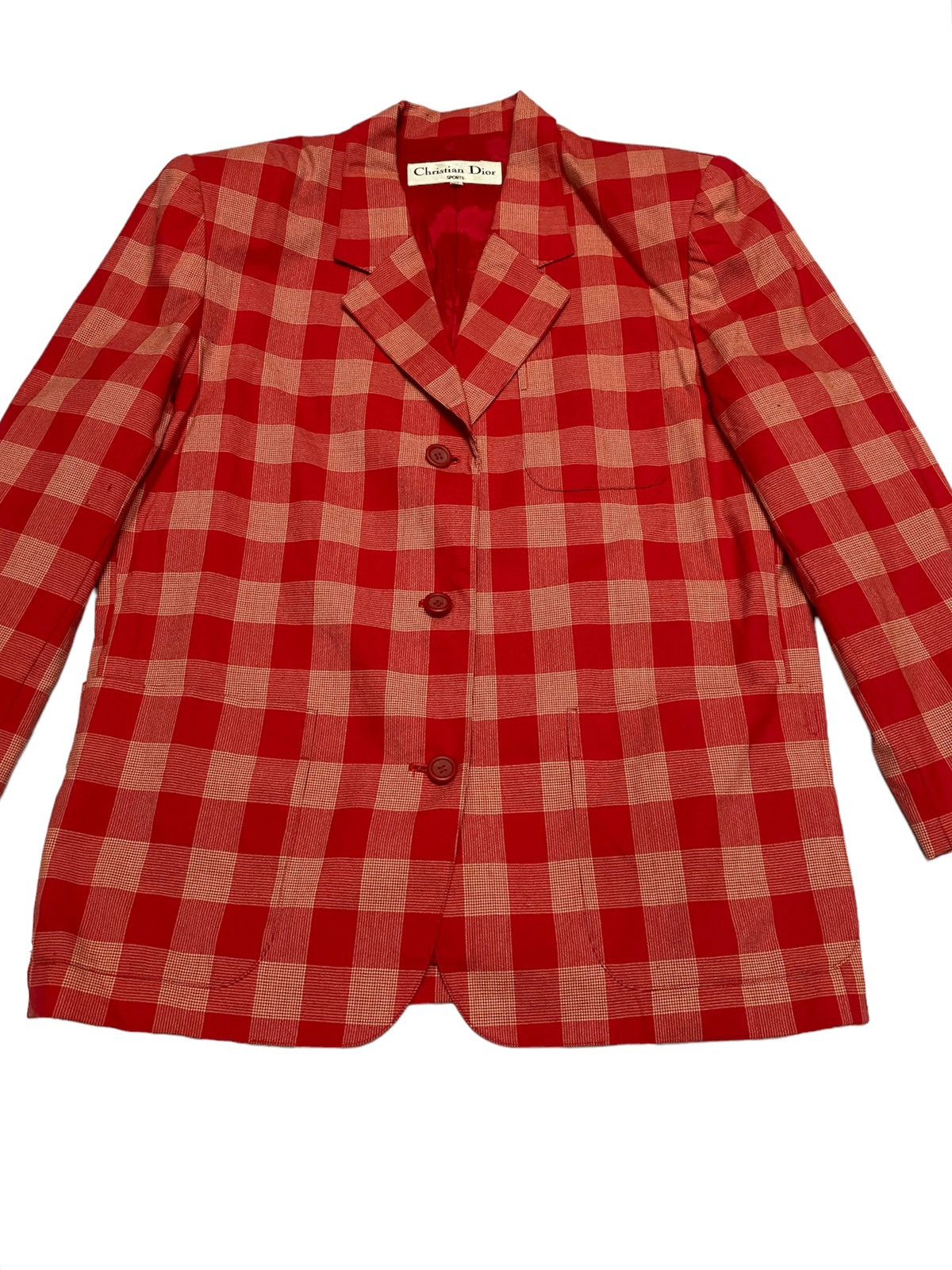 Christian Dior Monsieur Vintage CD Christian Dior Checker Red Style Blazer Jacket Size M / US 6-8 / IT 42-44 - 6 Thumbnail