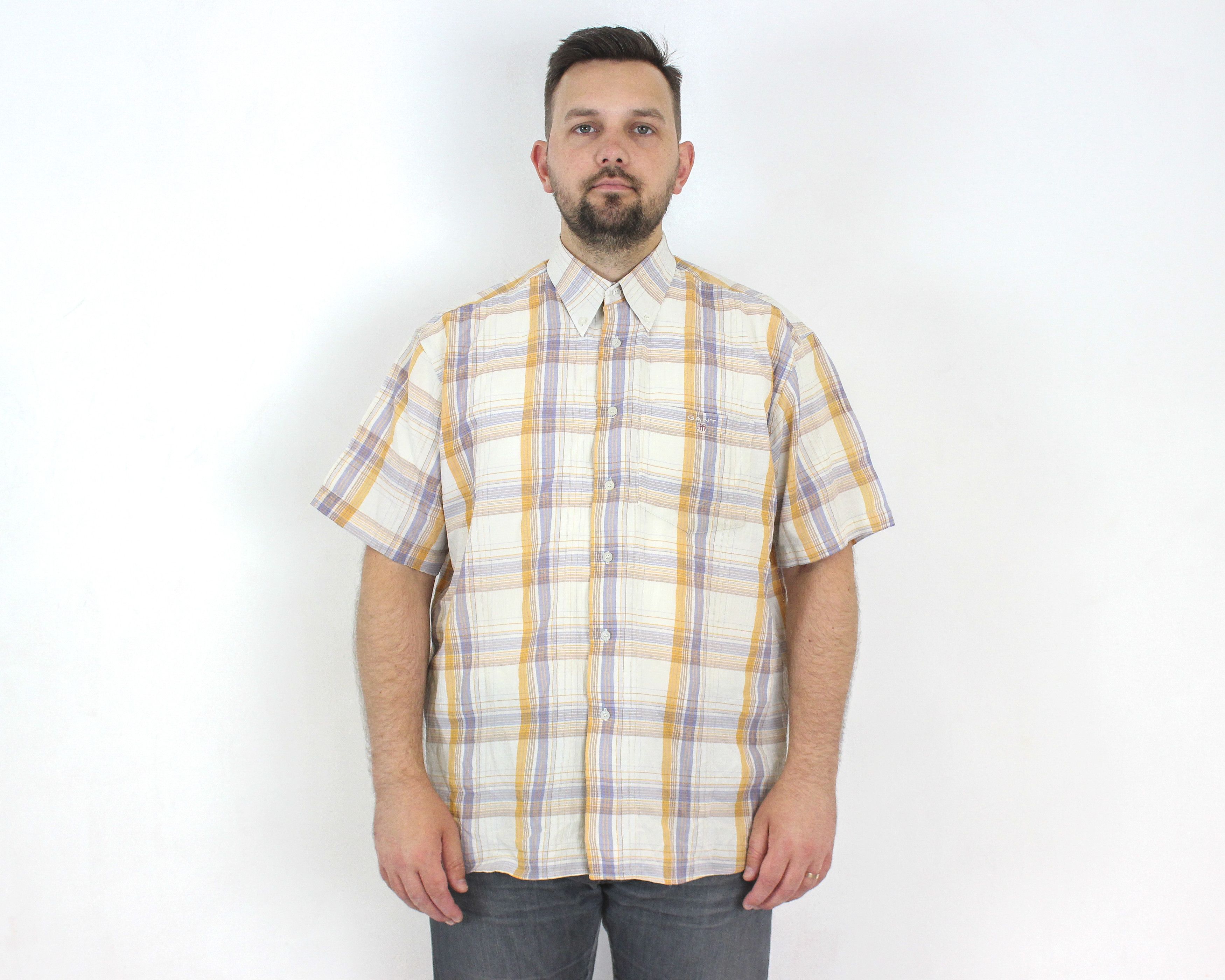 Gant Casual Shirt Check Button Up Plaid Short Sleeve Top Size US XXL / EU 58 / 5 - 1 Thumbnail