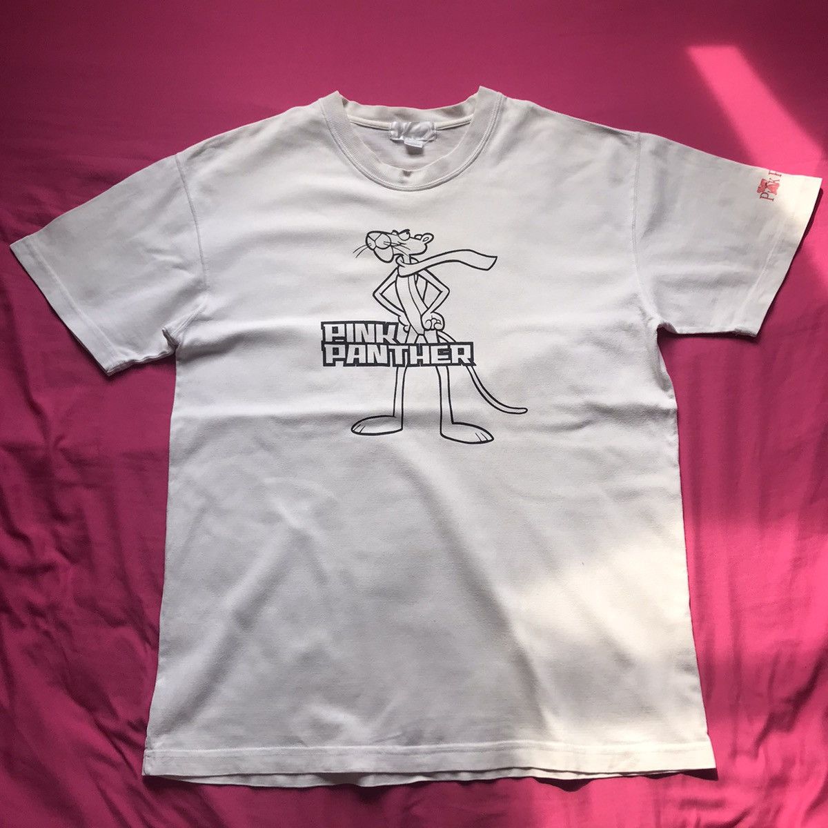 image of Cartoon Network x Movie Vintage Pink Panther Tee in White, Men's (Size Small)