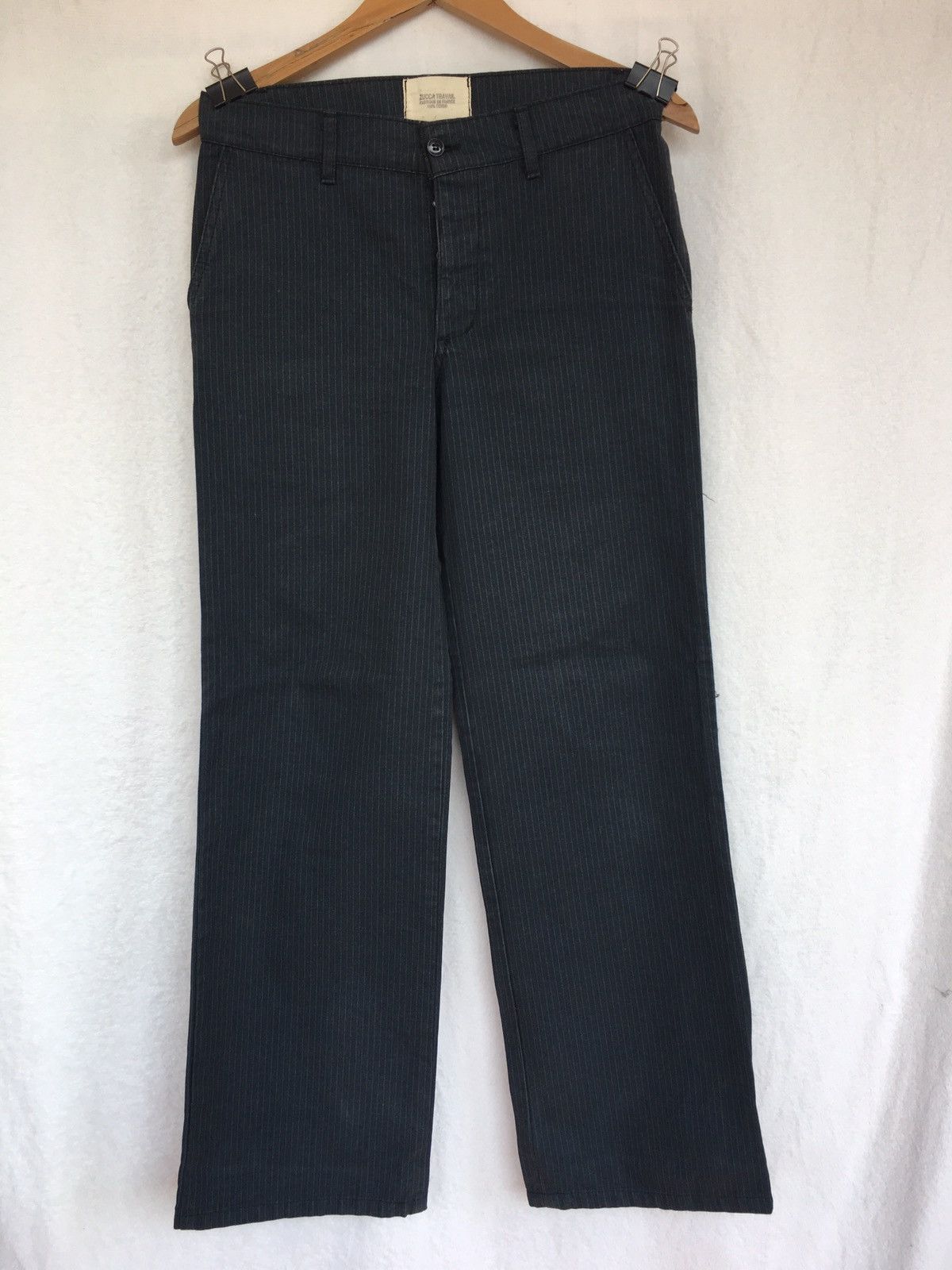 image of Cabane De Zucca x Issey Miyake Stripe Pant in Navy, Men's (Size 29)