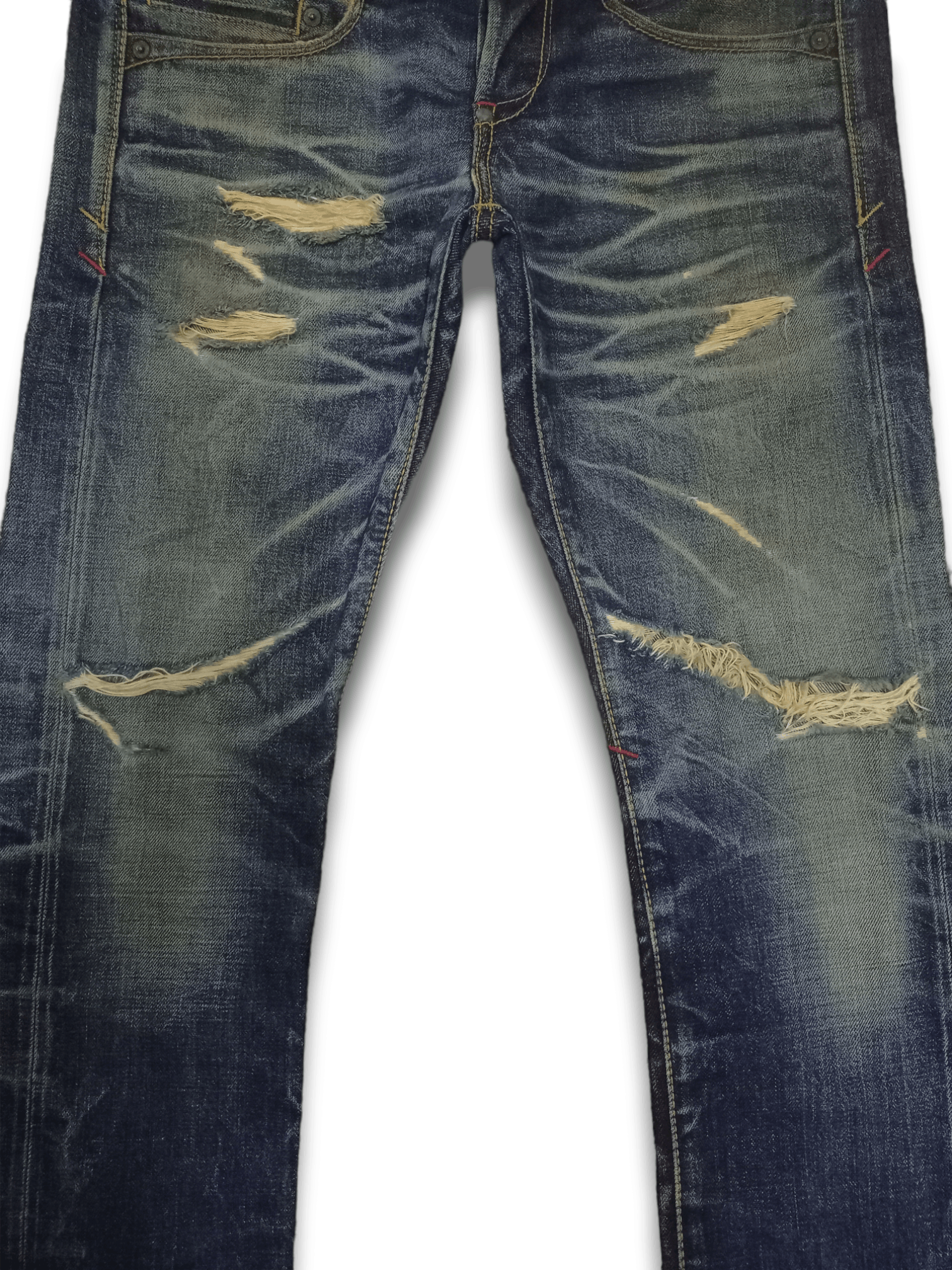 Japanese Brand Vintage Japanese Brand Selvedge Mud Wash Distressed Jeans Size US 32 / EU 48 - 11 Thumbnail