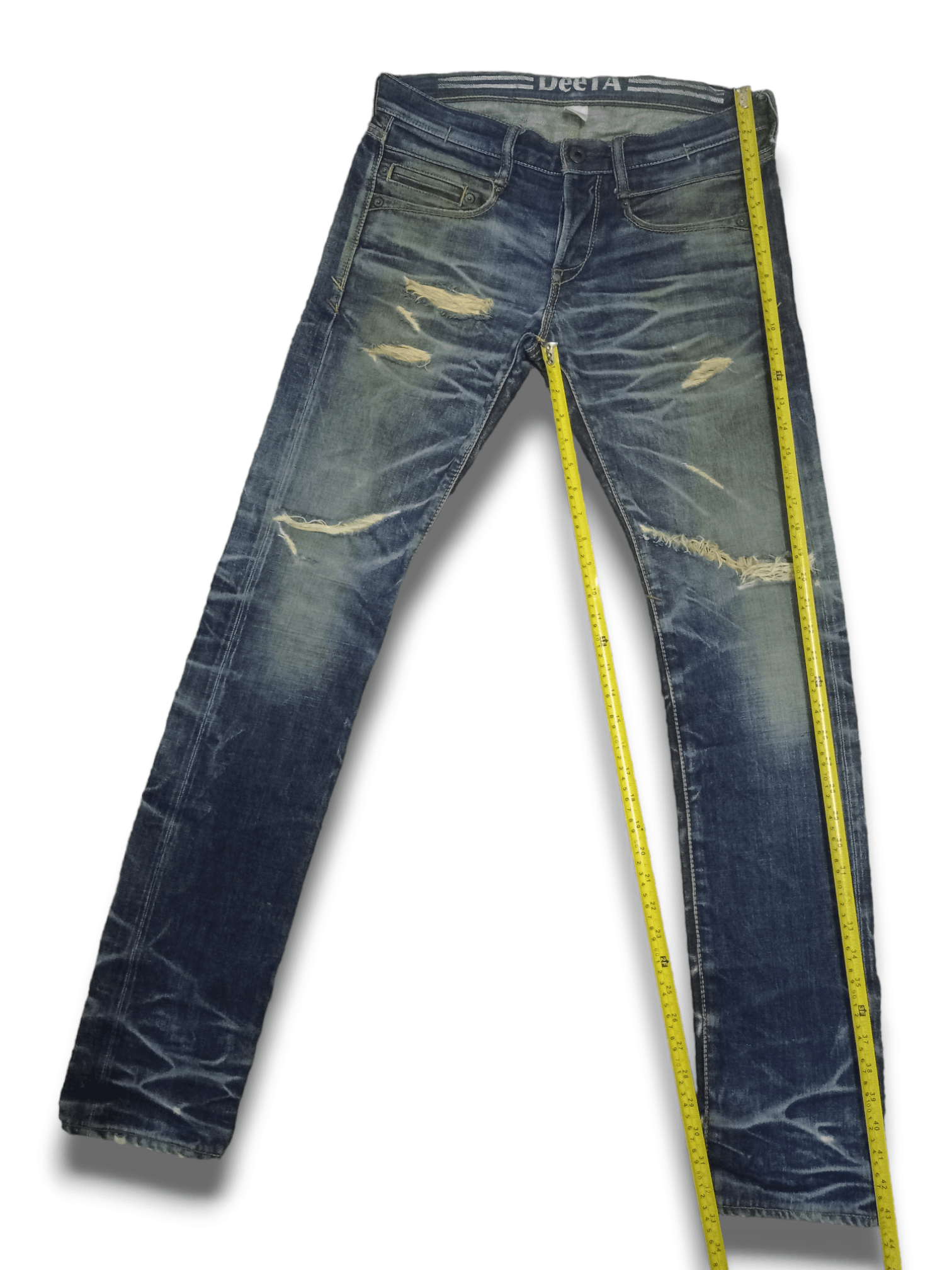 Japanese Brand Vintage Japanese Brand Selvedge Mud Wash Distressed Jeans Size US 32 / EU 48 - 14 Thumbnail