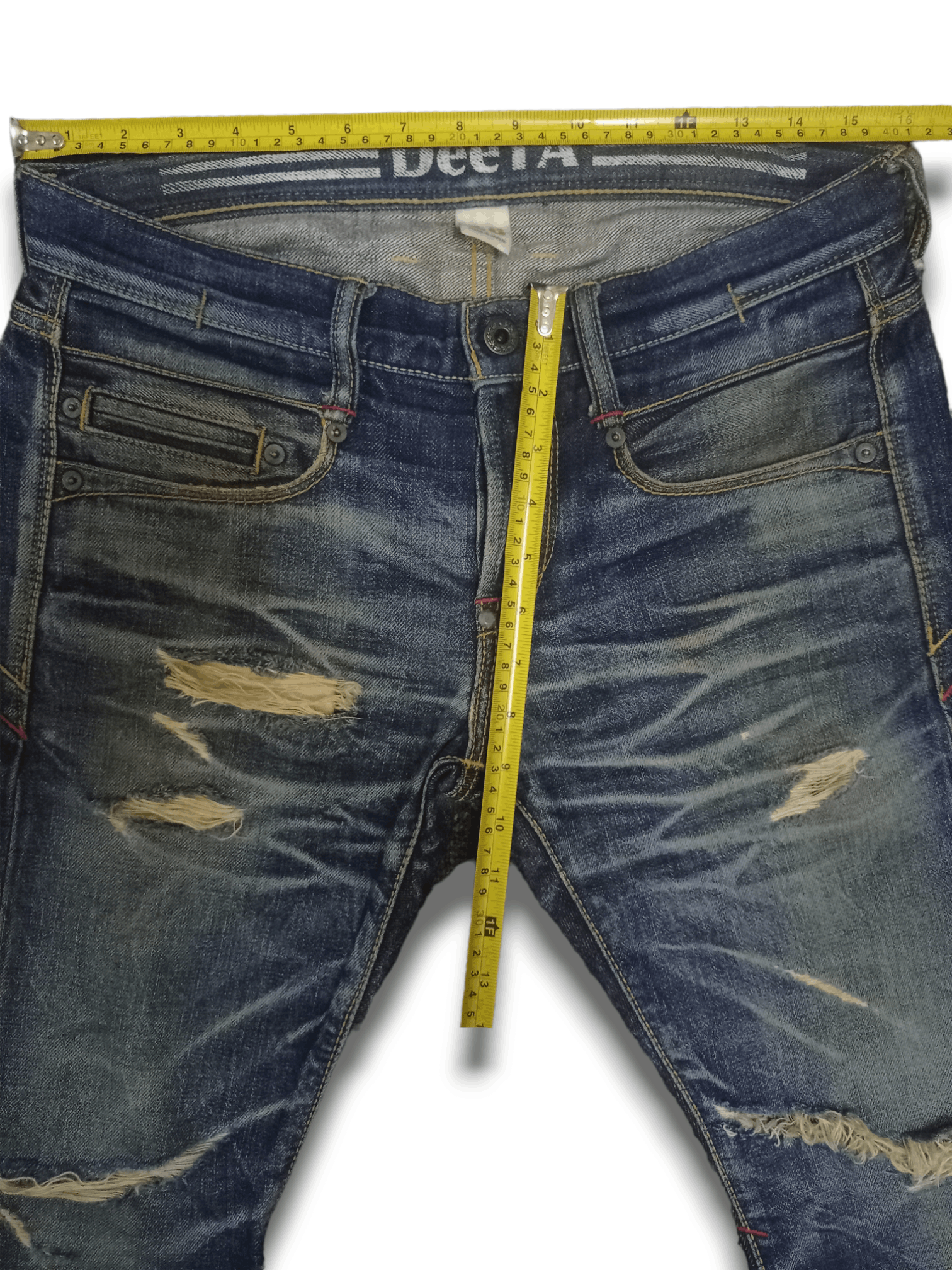 Japanese Brand Vintage Japanese Brand Selvedge Mud Wash Distressed Jeans Size US 32 / EU 48 - 13 Thumbnail