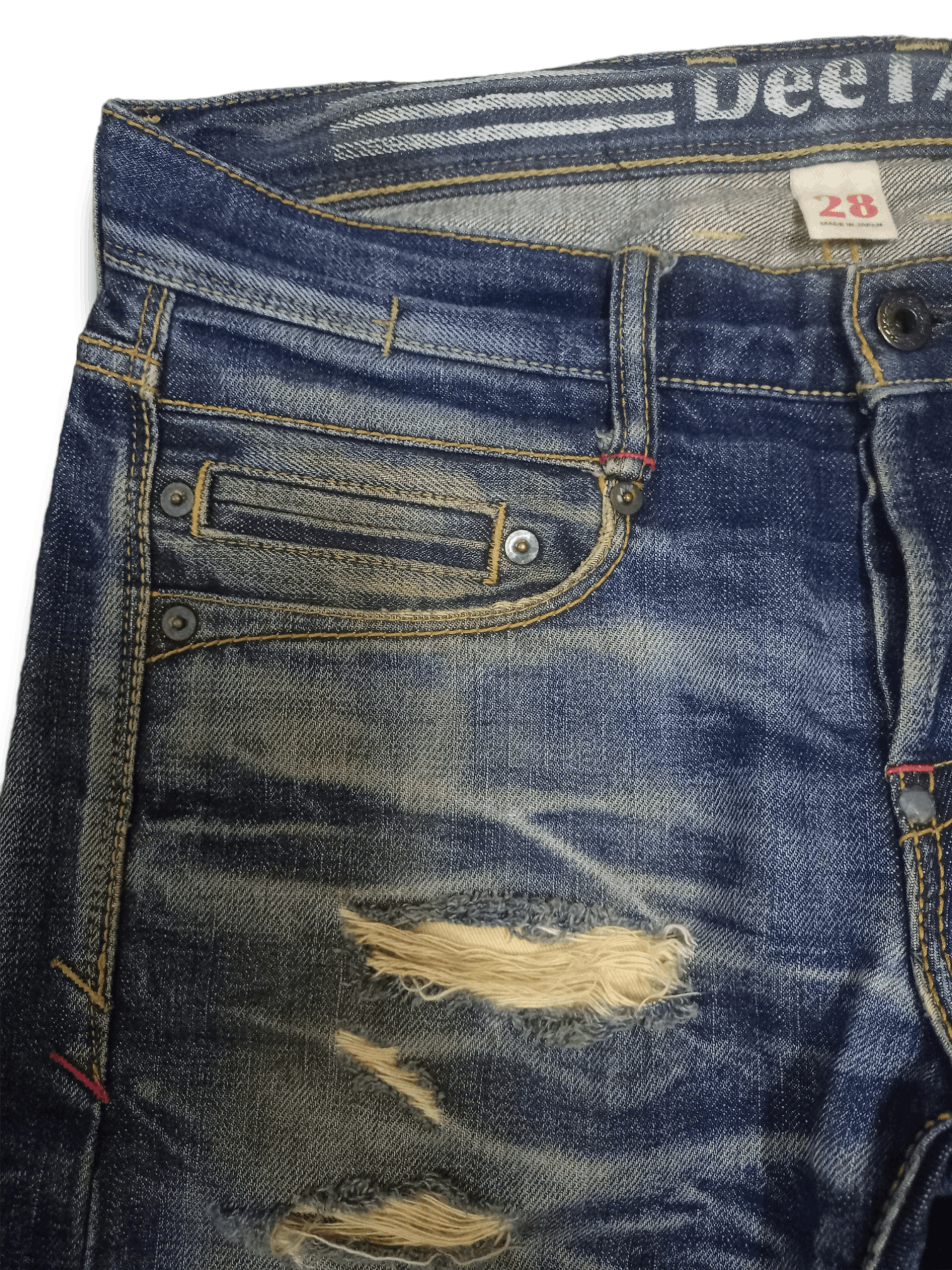 Japanese Brand Vintage Japanese Brand Selvedge Mud Wash Distressed Jeans Size US 32 / EU 48 - 9 Thumbnail