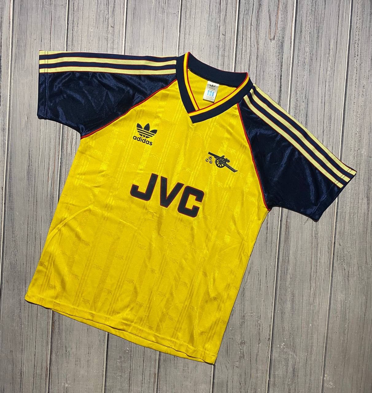 image of Adidas Arsenal 1988 1991 Away Football Shirt Soccer Jersey in Yellow, Men's (Size Small)