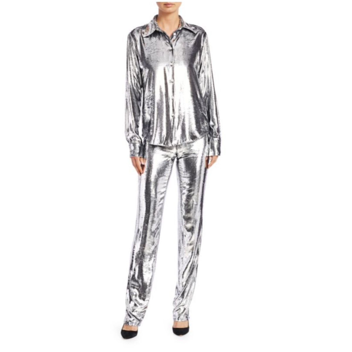 Helmut Lang HELMUT LANG SILVER PANTS Size 28" / US 6 / IT 42 - 22 Thumbnail