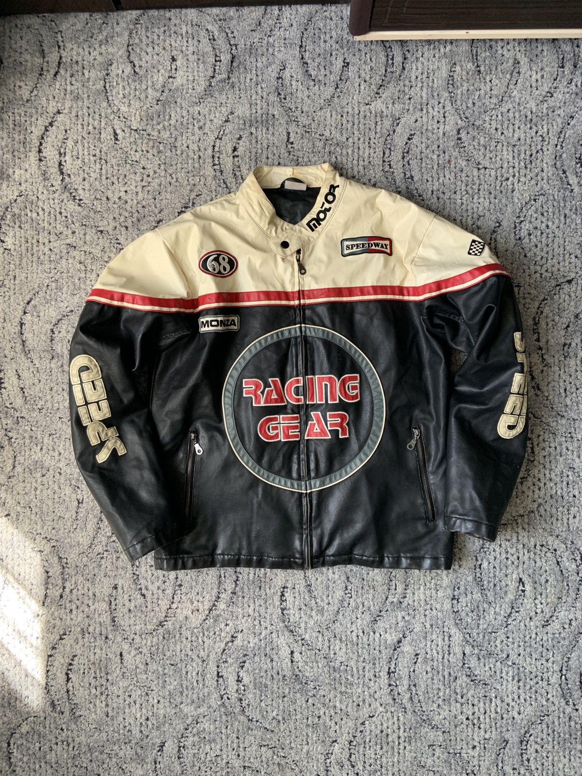 Racing × Vintage Vintage Racing Gear leather bomber jacket | Grailed