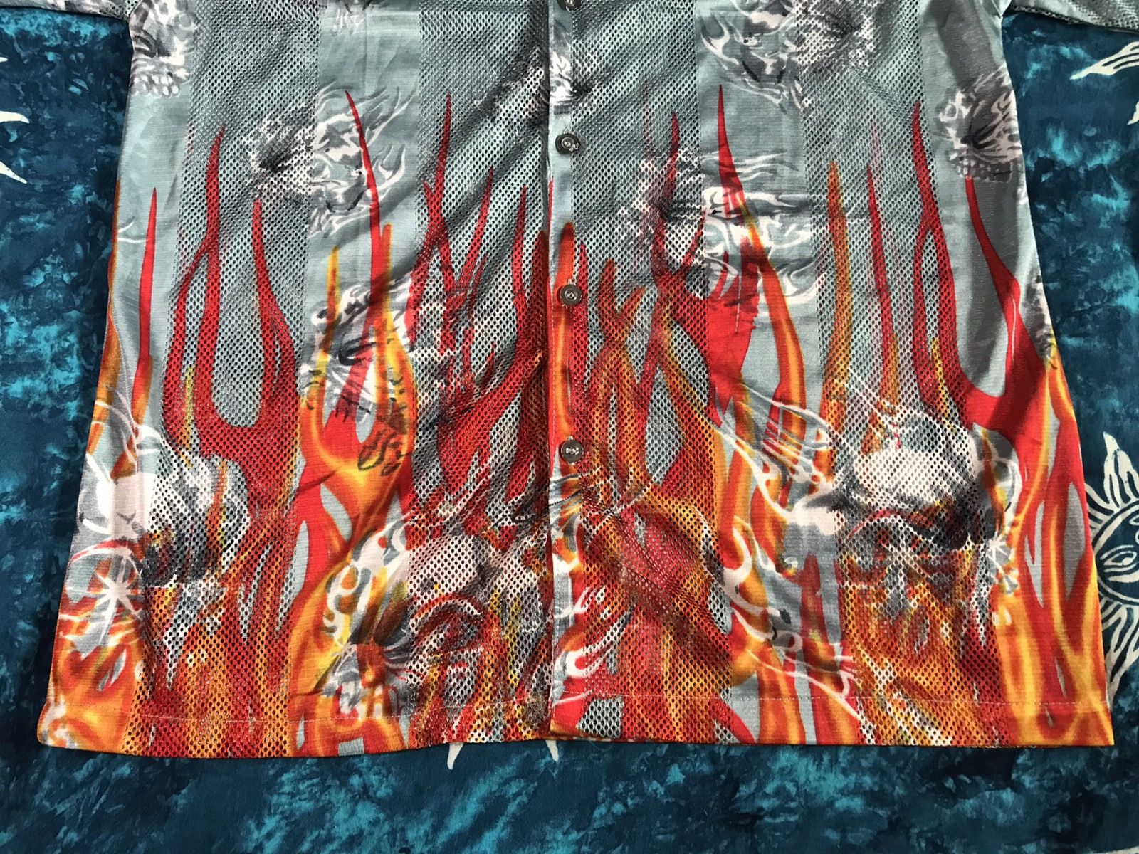 Vintage Vintage Fuging Print Fire Flame Hawaiian Shirt Size US M / EU 48-50 / 2 - 2 Thumbnail