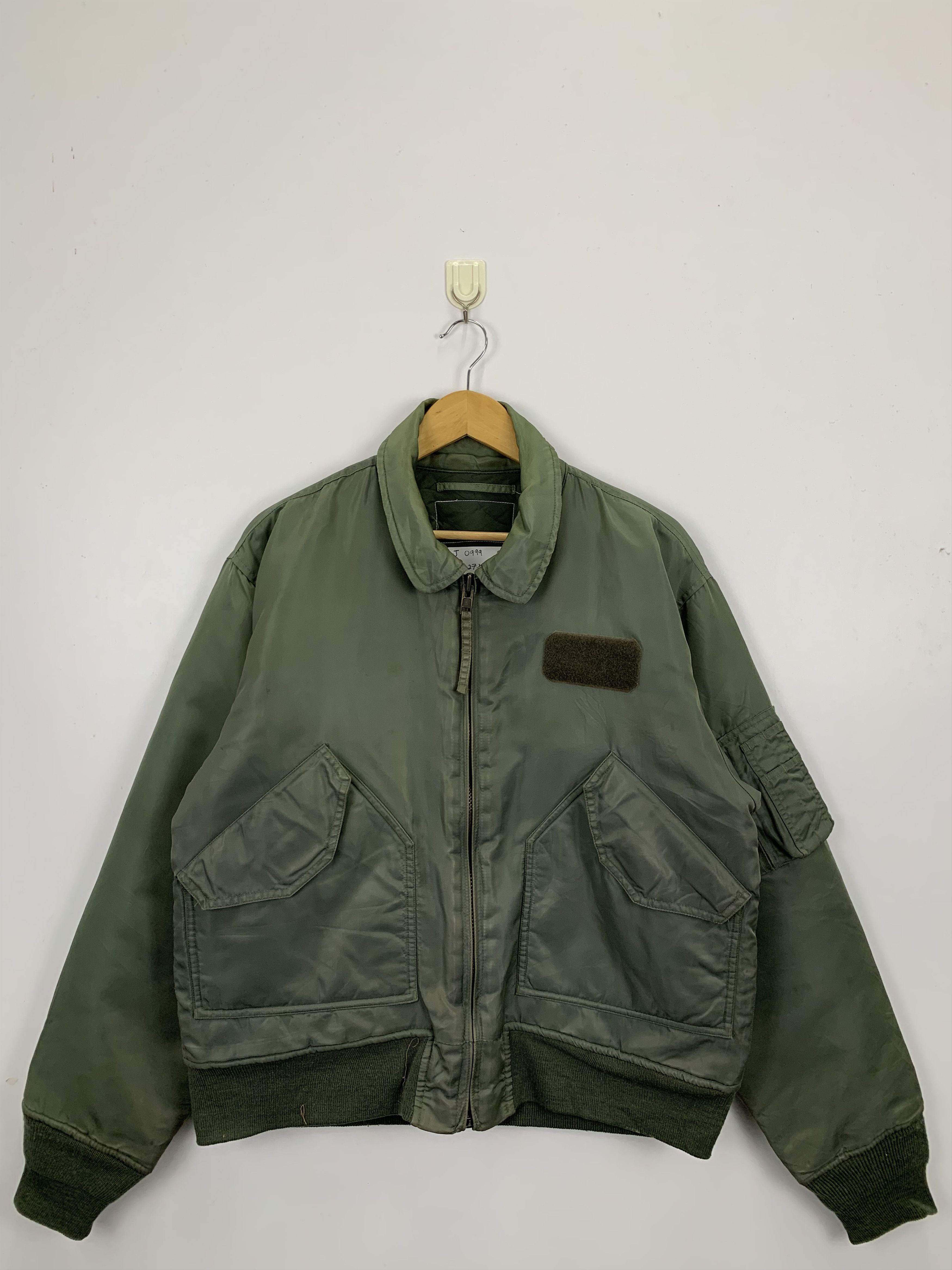 image of Vintage Bomber Flight Jacket in Green, Men's (Size Large)