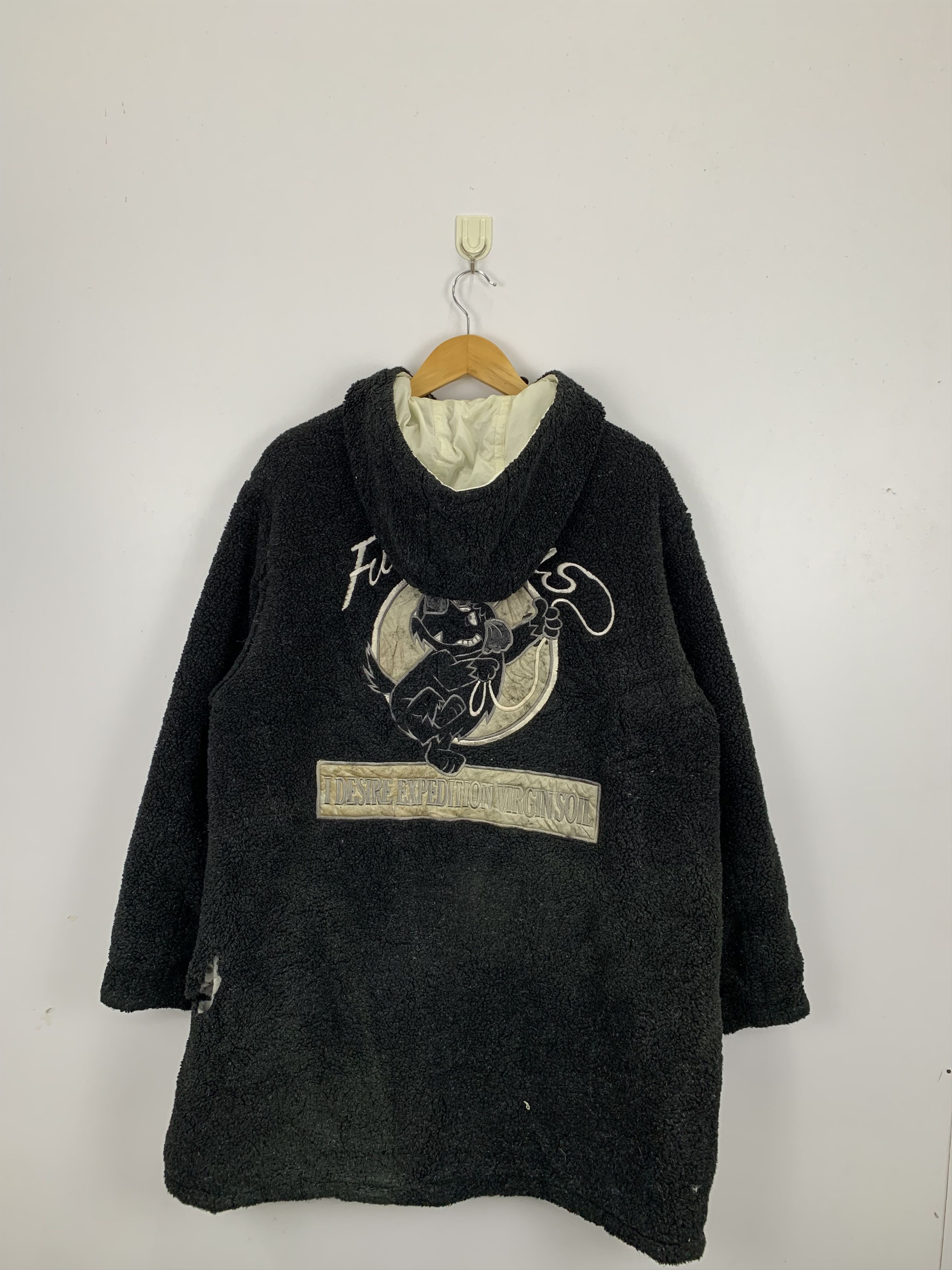If Six Was Nine × Japanese Brand × Vintage Vintage Ficce Jeans Reversible Fleece Hooded Jacket J0992 Size US XL / EU 56 / 4 - 1 Thumbnail