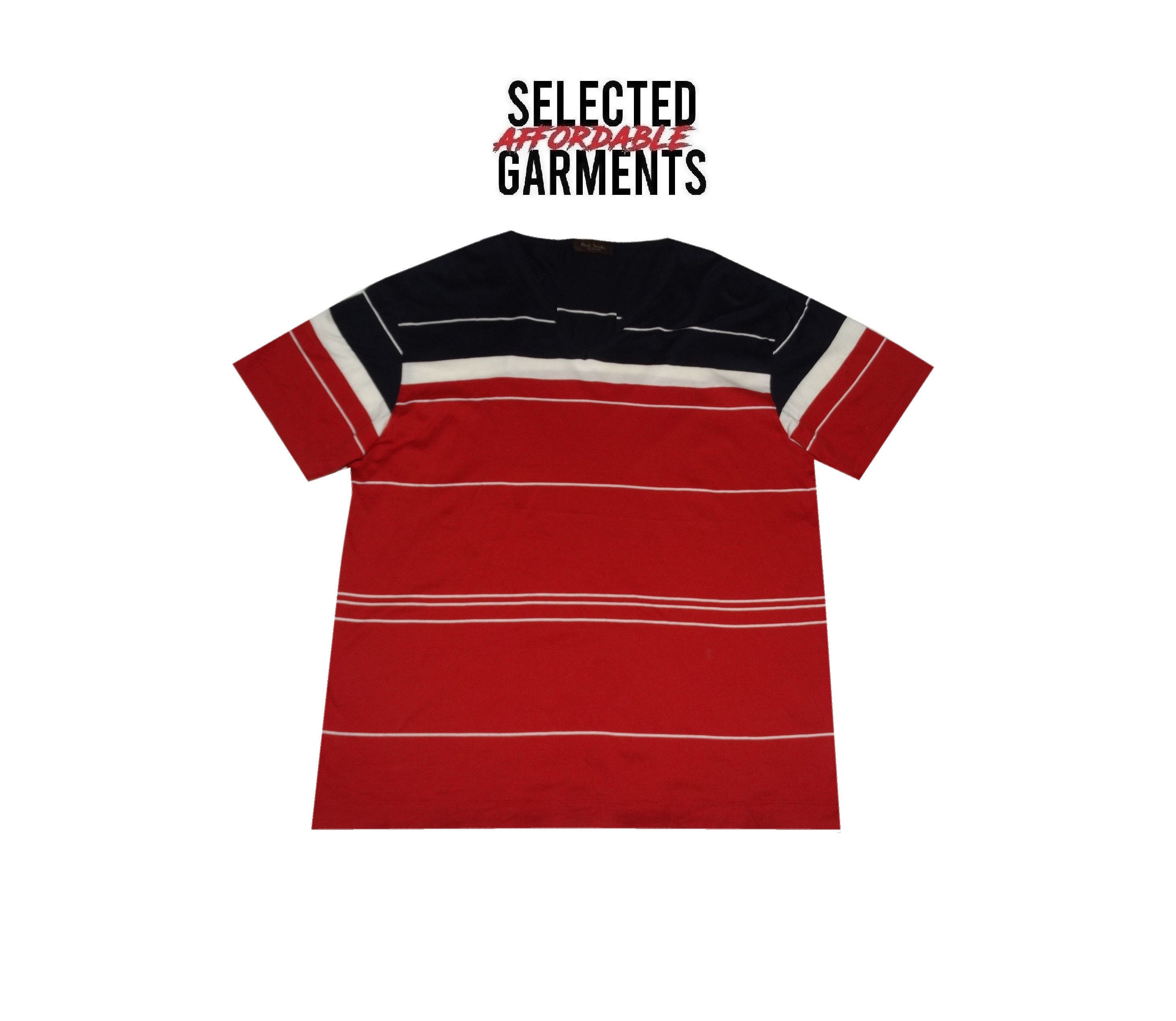 Paul Smith × Paul Smith Red Ear H32 Paul Smith main line stripes striped tee v neck cotton Size US S / EU 44-46 / 1 - 1 Thumbnail