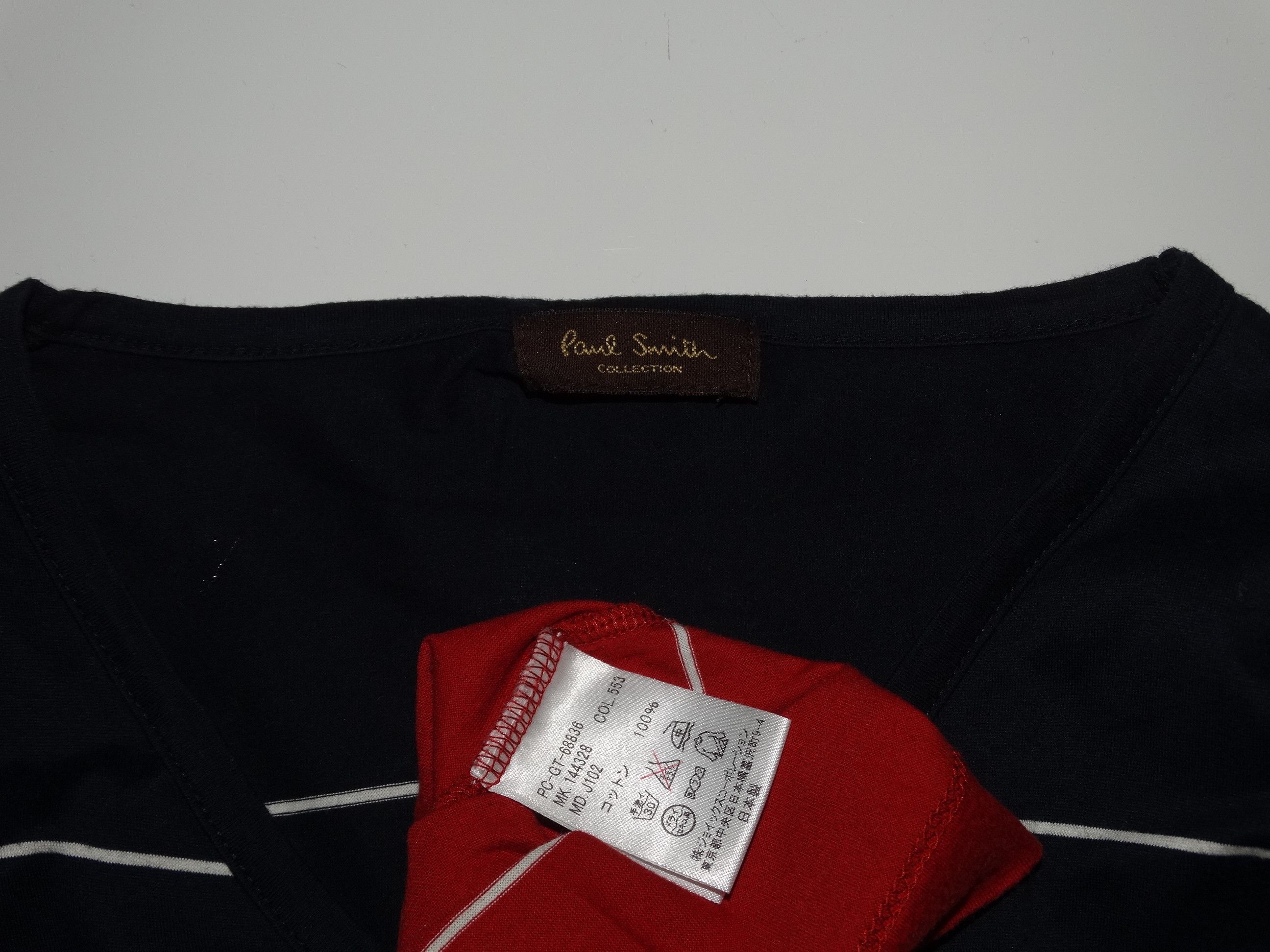 Paul Smith × Paul Smith Red Ear H32 Paul Smith main line stripes striped tee v neck cotton Size US S / EU 44-46 / 1 - 3 Thumbnail