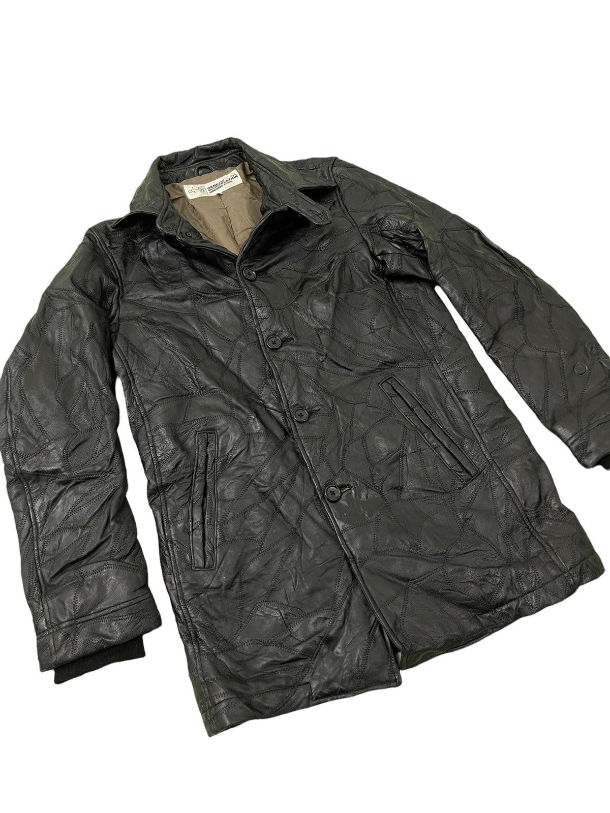 Genetic Manipulation Shinichiro Kuriya Scab Patchwork Sheep Leather Button Jacket 1🟦 Size US M / EU 48-50 / 2 - 2 Thumbnail