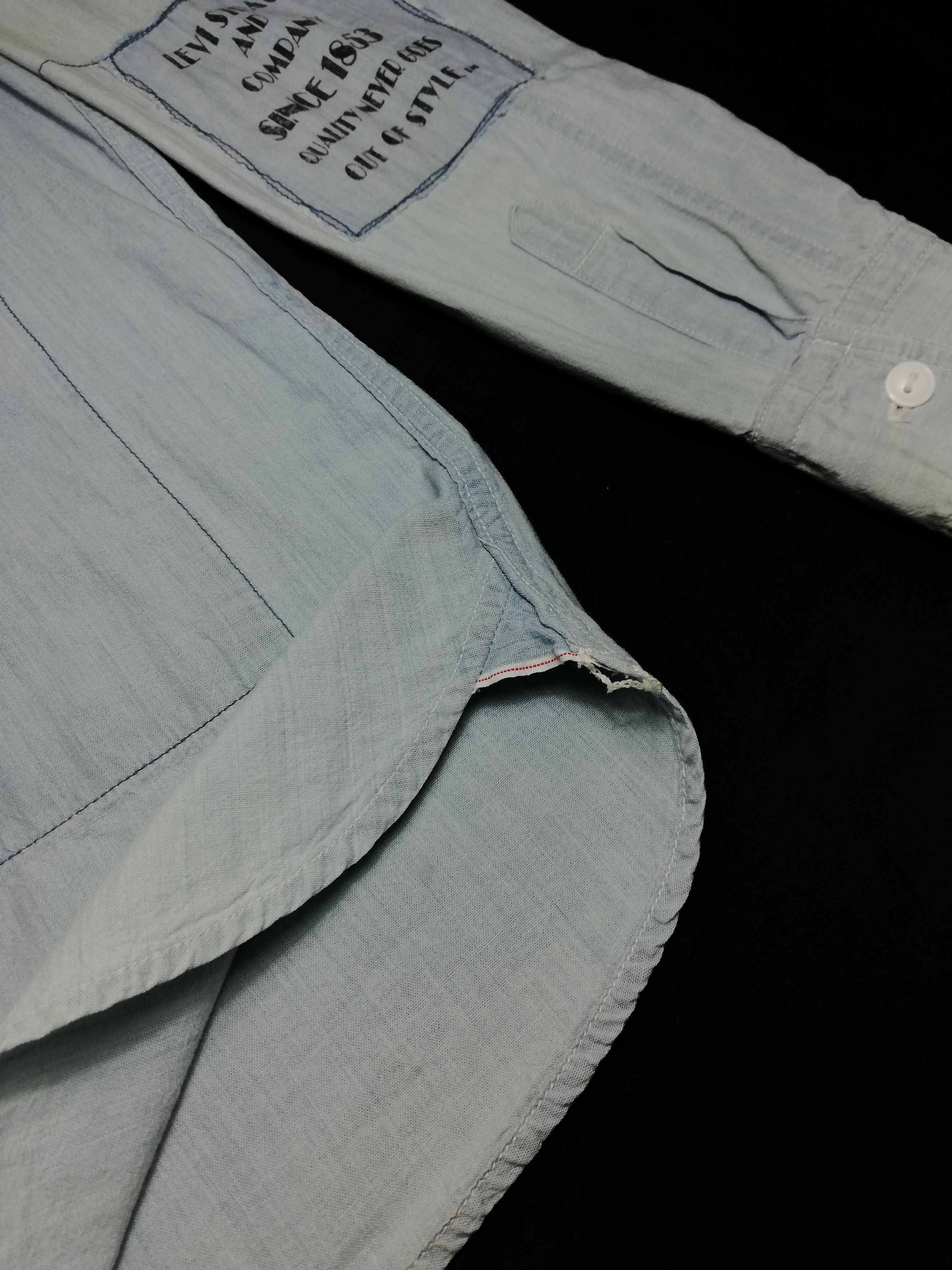 Levi's × Levi's Vintage Clothing × Vintage 🔥Flannel Washed Chambray Selvedge Levi's Strauss Ls Shirts Size US S / EU 44-46 / 1 - 5 Thumbnail