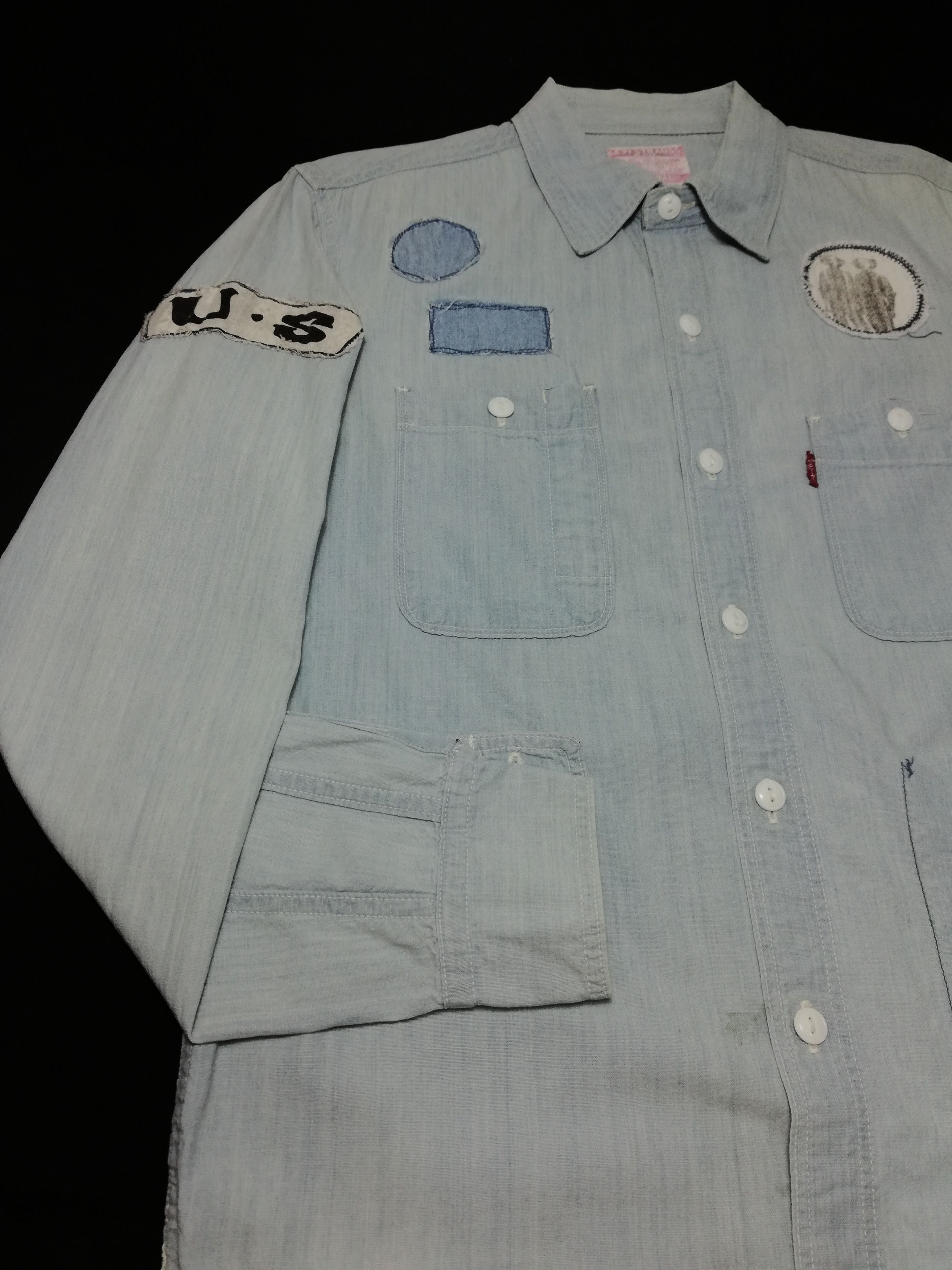 Levi's × Levi's Vintage Clothing × Vintage 🔥Flannel Washed Chambray Selvedge Levi's Strauss Ls Shirts Size US S / EU 44-46 / 1 - 4 Thumbnail