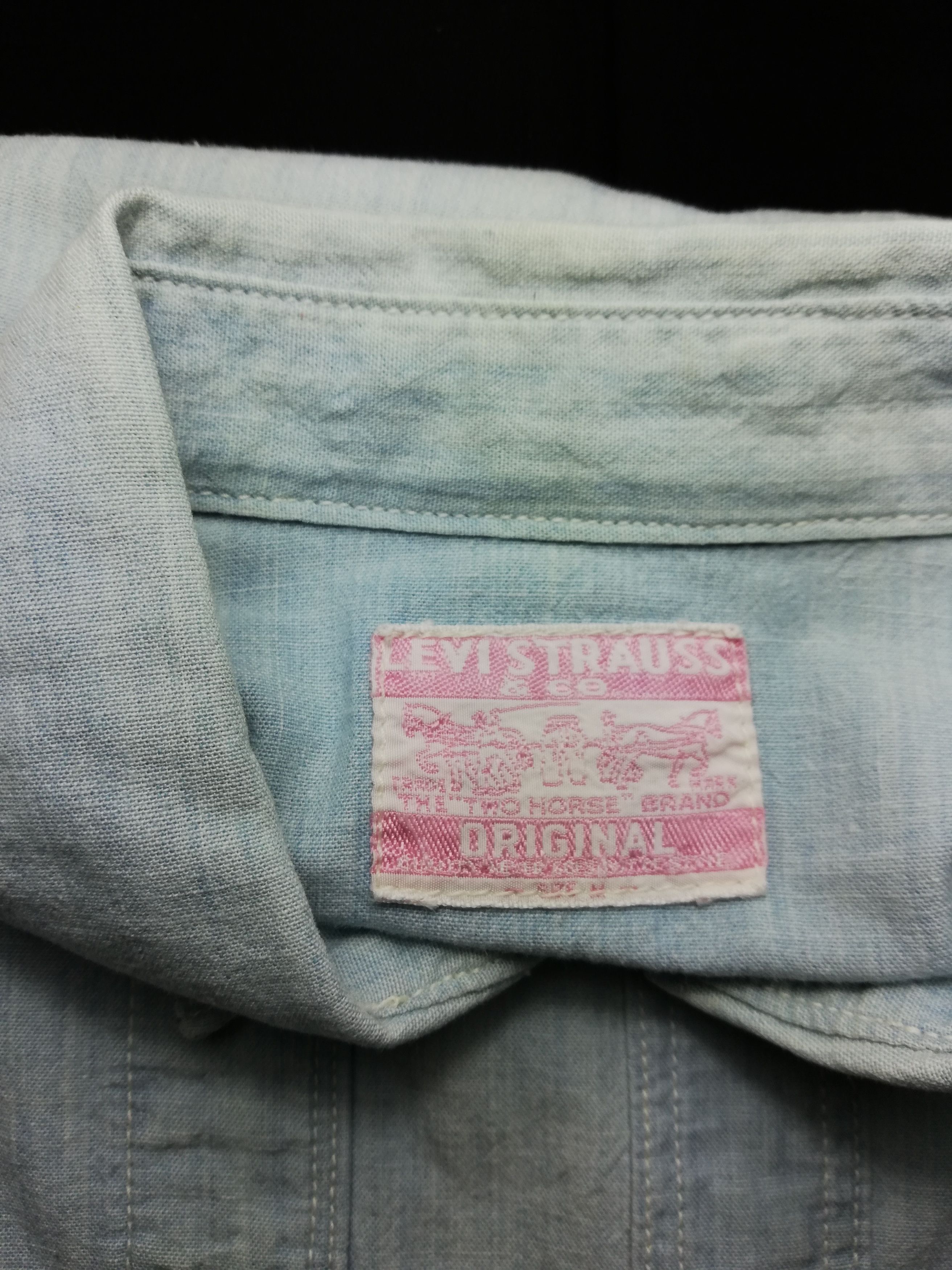 Levi's × Levi's Vintage Clothing × Vintage 🔥Flannel Washed Chambray Selvedge Levi's Strauss Ls Shirts Size US S / EU 44-46 / 1 - 6 Thumbnail