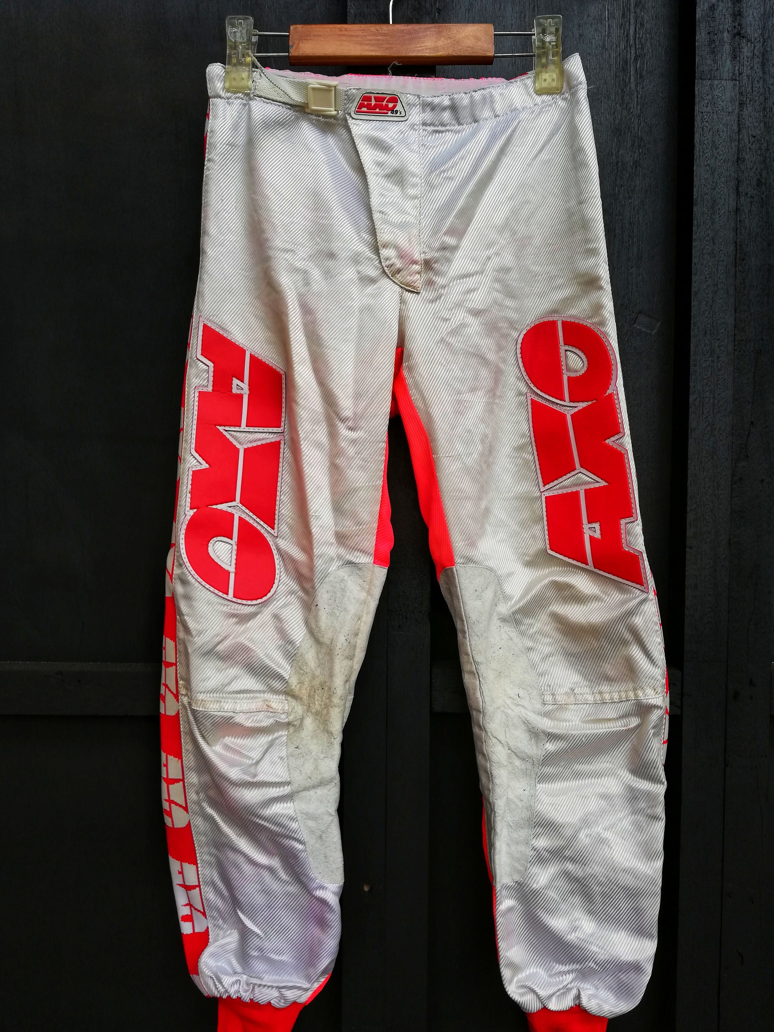 Image of Fortino Made In Italy x Racing Axo Motor Bikers/bicycle Bmx Multicolors Trousers Pants in Red/White