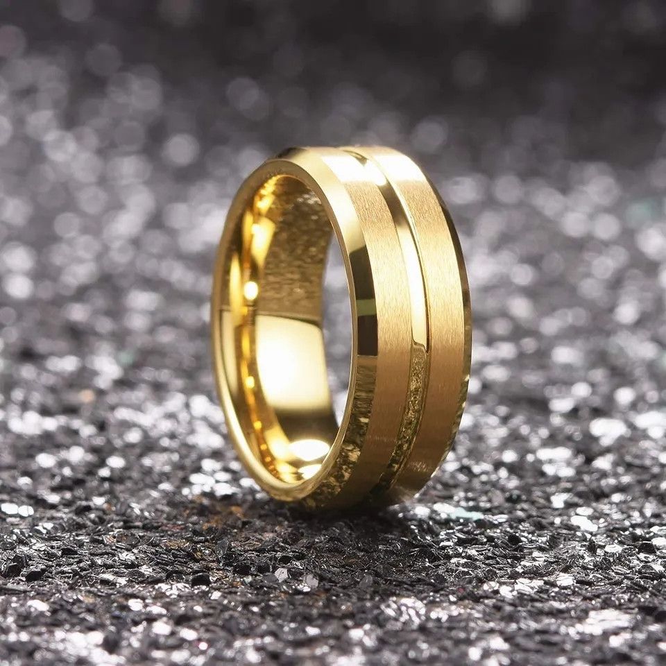 Japanese Brand 8mm Stainless Steel Thin Line Ring Size ONE SIZE - 1 Thumbnail