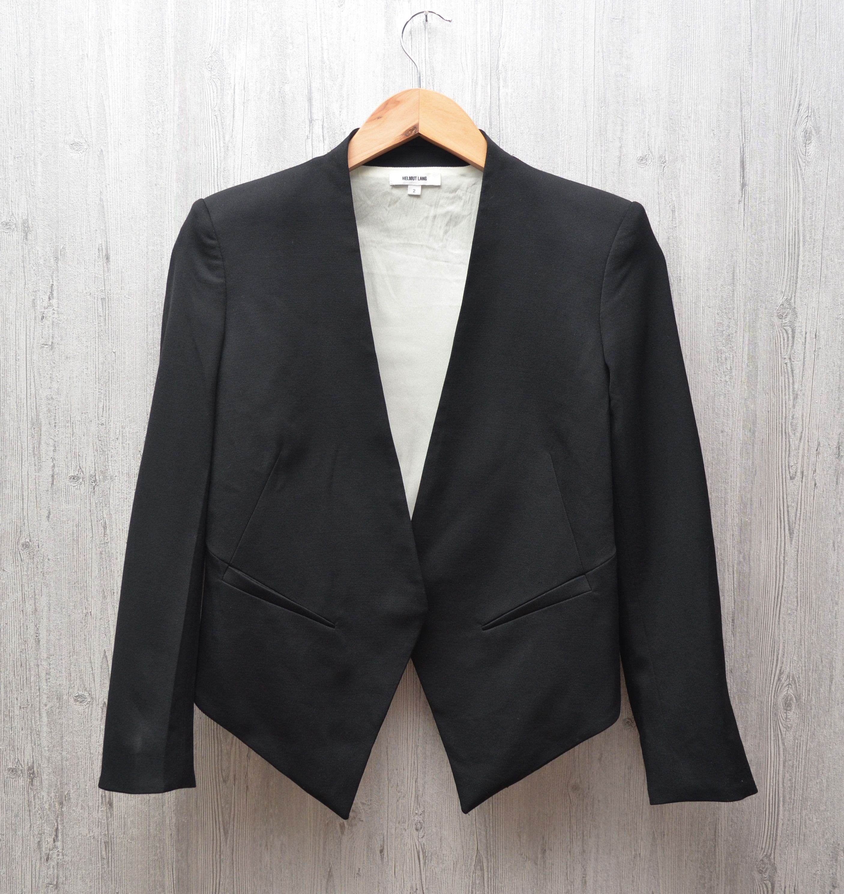 Helmut Lang Helmut Lang Size Wmns US2 Black Wool Cropped Tuxedo Blazer Size XS / US 0-2 / IT 36-38 - 1 Thumbnail