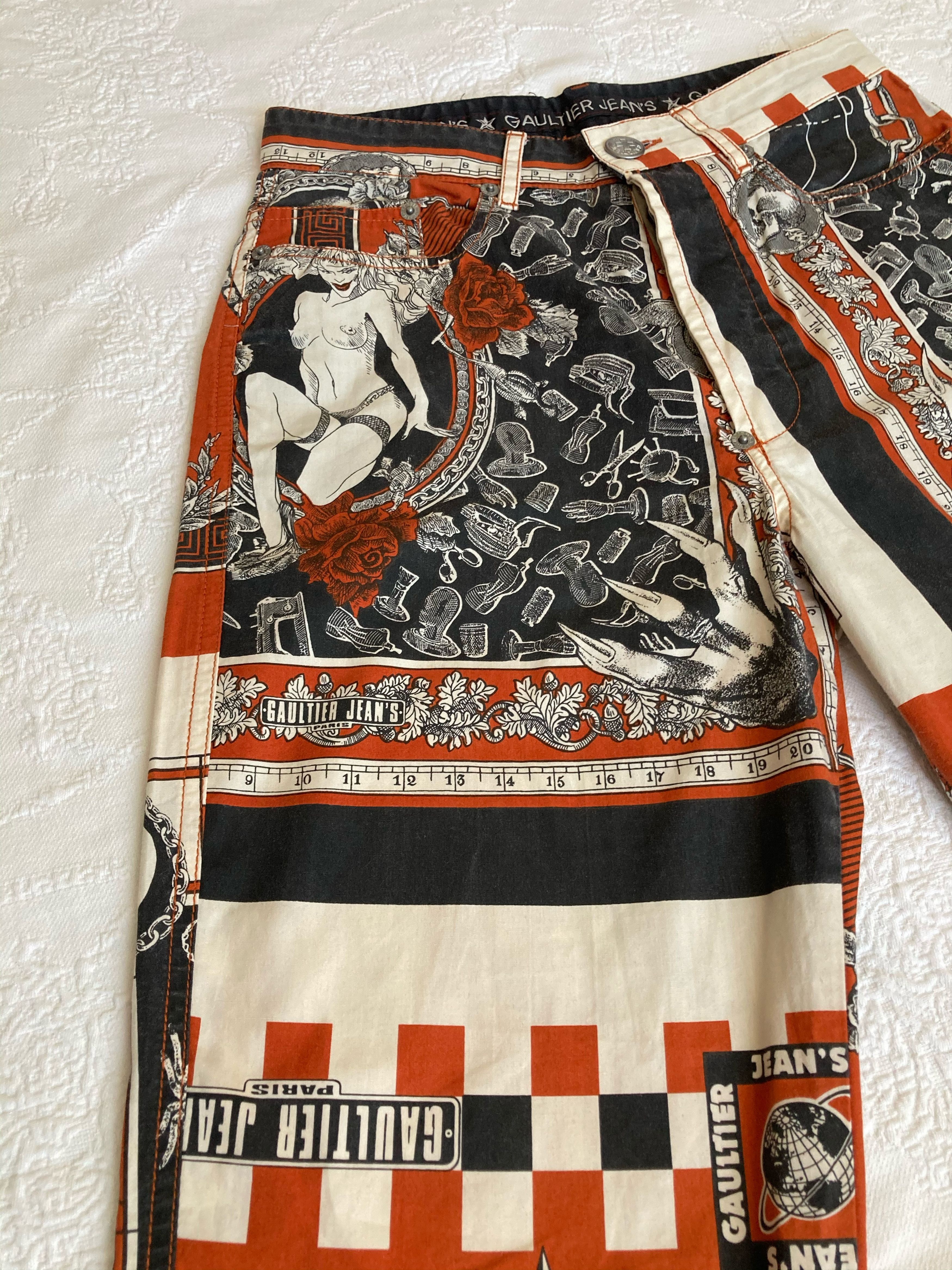 Jean Paul Gaultier Jean paul Gaultier SS94 Handkerchief printed pants Size US 26 / EU 42 - 6 Thumbnail