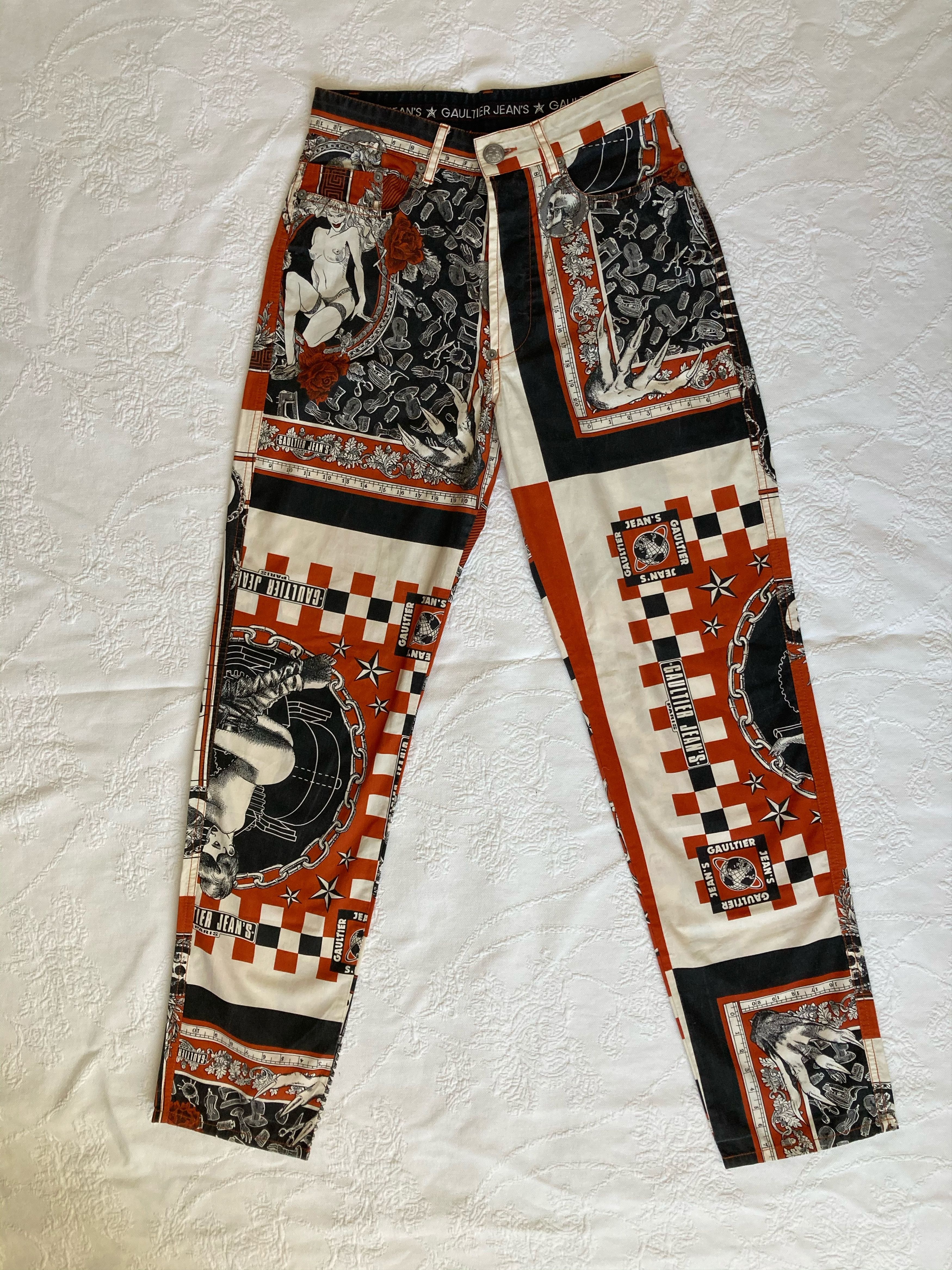 Jean Paul Gaultier Jean paul Gaultier SS94 Handkerchief printed pants Size US 26 / EU 42 - 2 Thumbnail