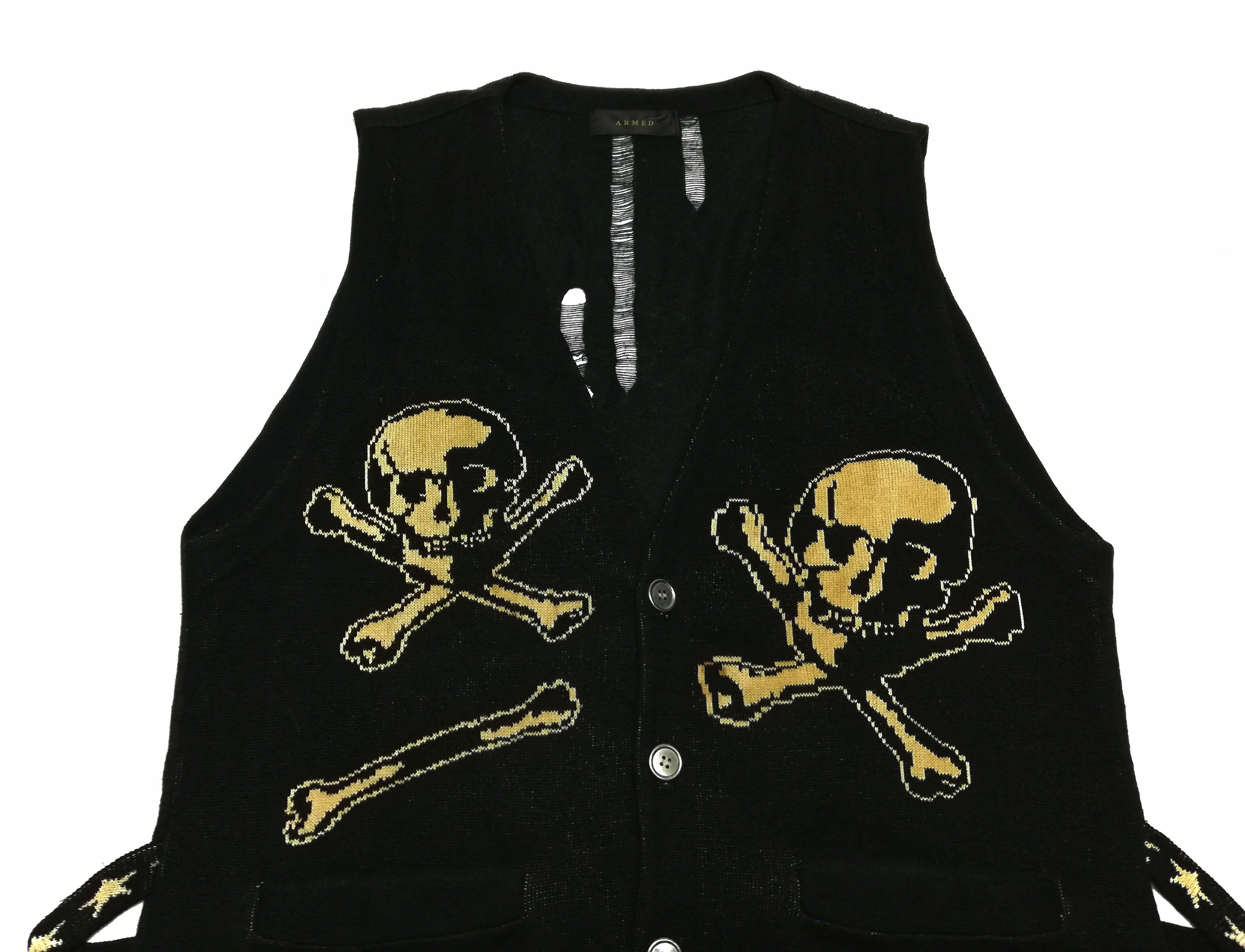 Japanese Brand 🔥Armed Sleeveless Distressed Skull Mastermind Design🔥 Size US M / EU 48-50 / 2 - 2 Thumbnail