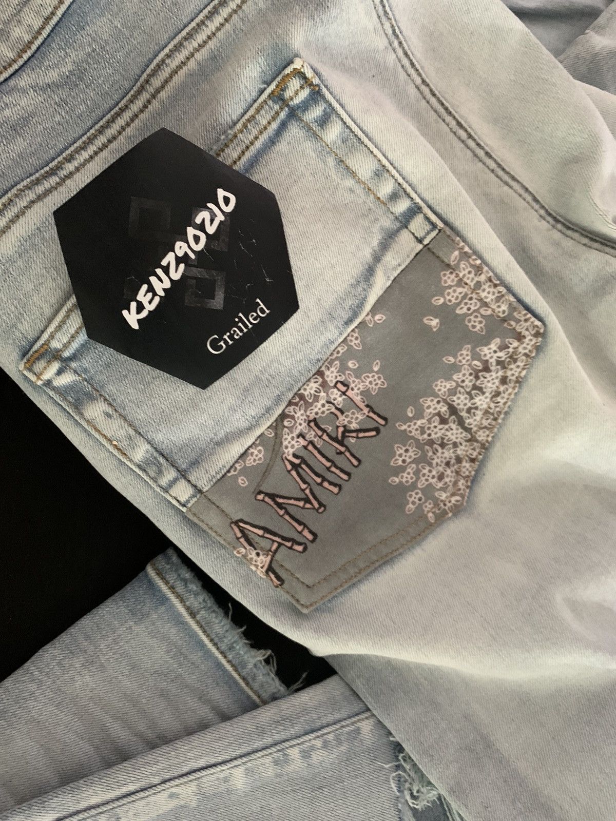 Amiri AMIRI Hibiscus Artpatch Skinny Jeans Size US 34 / EU 50 - 8 Thumbnail