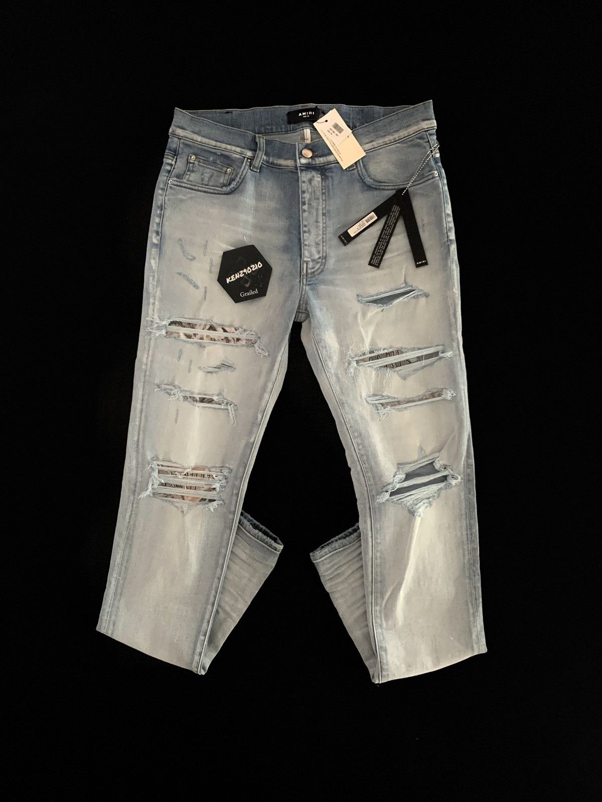 Amiri AMIRI Hibiscus Artpatch Skinny Jeans Size US 34 / EU 50 - 1 Thumbnail
