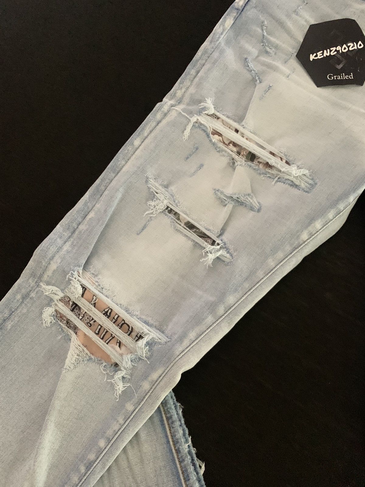 Amiri AMIRI Hibiscus Artpatch Skinny Jeans Size US 34 / EU 50 - 2 Thumbnail