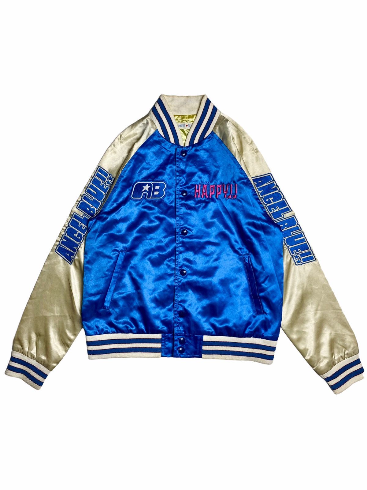 Angel Blue ❤️‍🔥NEED GONE❤️‍🔥1990s Angel Blue - Sateen Varsity Jacket Size US M / EU 48-50 / 2 - 4 Thumbnail