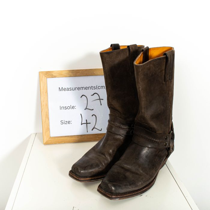 Vintage Brown Leather Knee Cowboy Boots Grailed