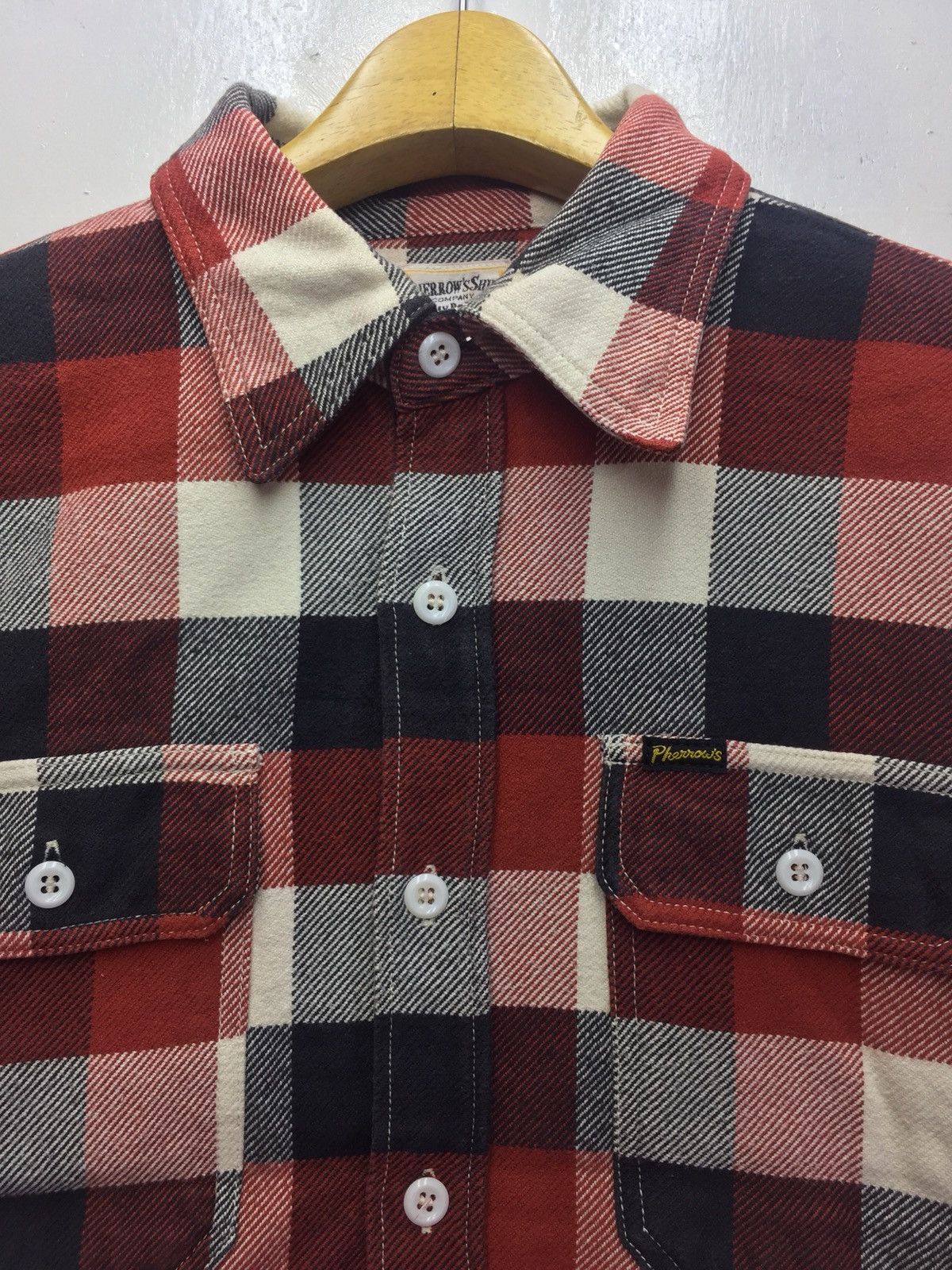Japanese Brand Pherrows Flanel Checkered Shirt Size US S / EU 44-46 / 1 - 3 Thumbnail