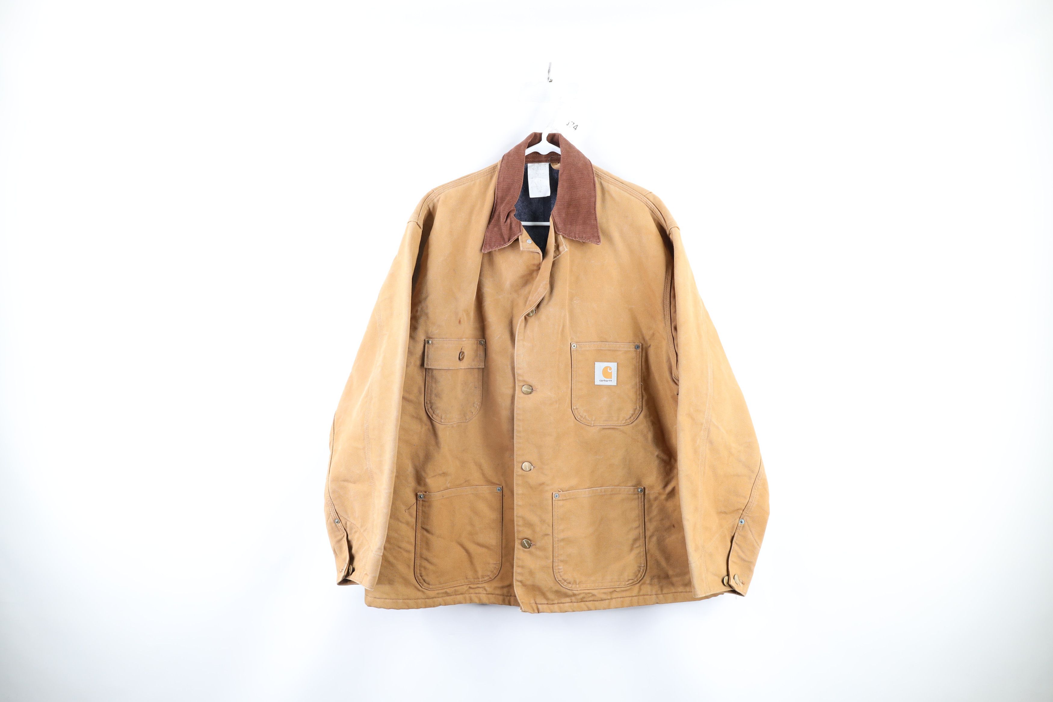 Carhartt Vintage 90s Carhartt Blanket Lined Chore Barn Jacket Brown Size US XXL / EU 58 / 5 - 1 Thumbnail