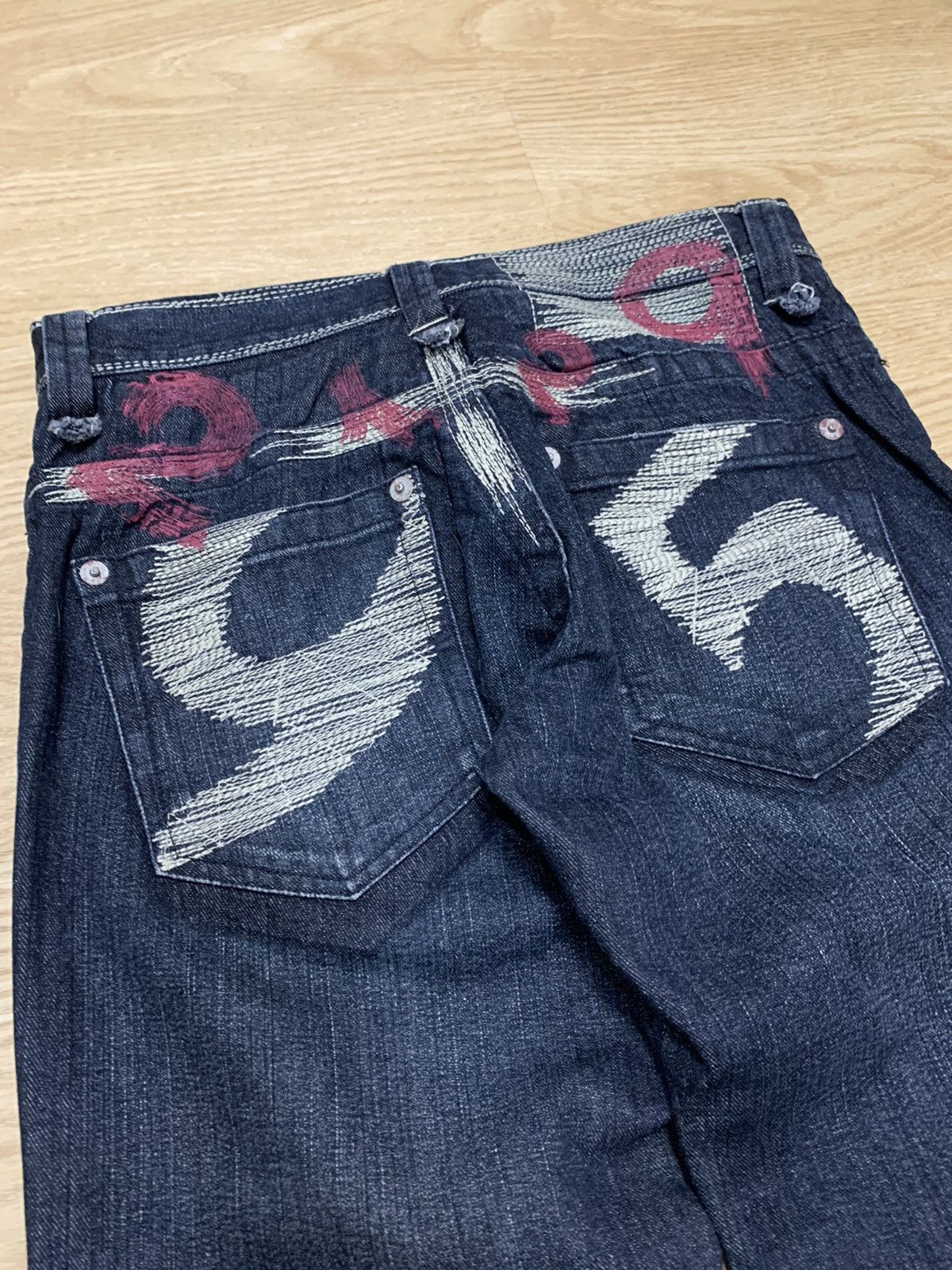 20471120 × Japanese Brand 291295 HOMME Denim Vintage Big Back Logo Size US 30 / EU 46 - 15 Thumbnail