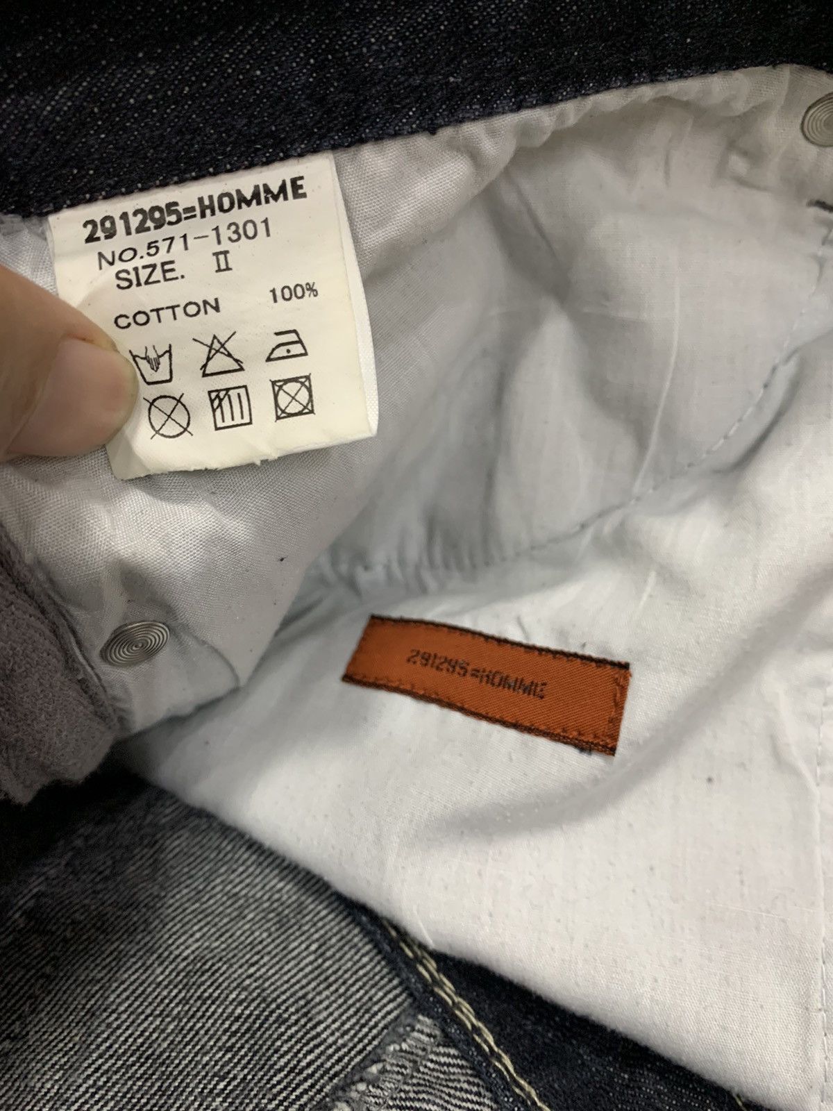 20471120 × Japanese Brand 291295 HOMME Denim Vintage Big Back Logo Size US 30 / EU 46 - 19 Thumbnail