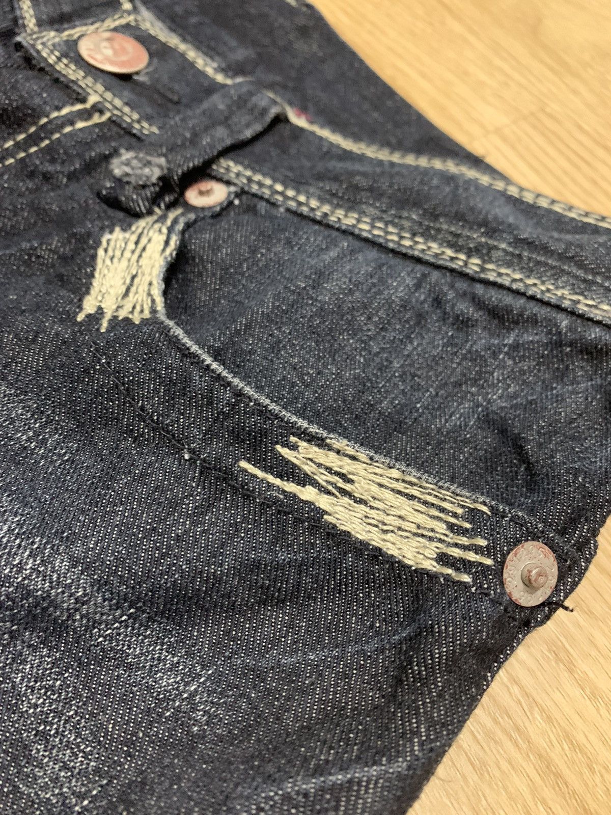 20471120 × Japanese Brand 291295 HOMME Denim Vintage Big Back Logo Size US 30 / EU 46 - 3 Thumbnail