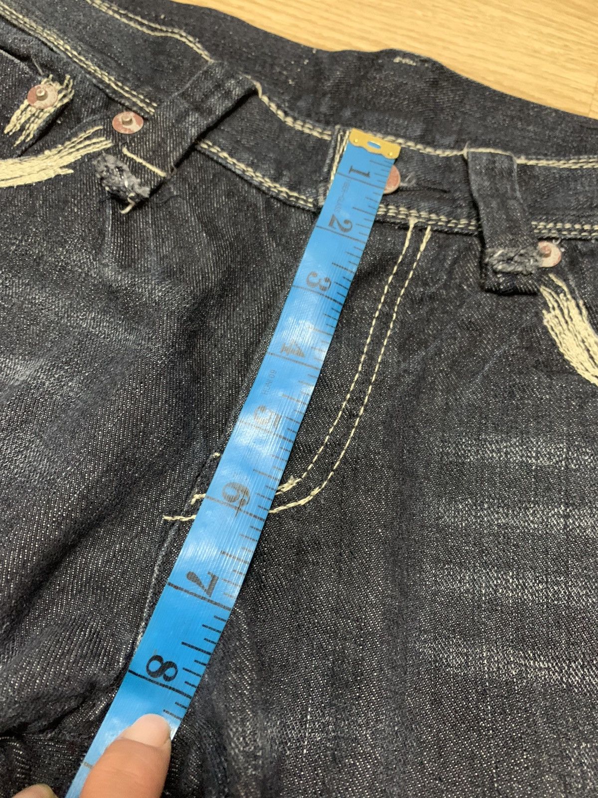 20471120 × Japanese Brand 291295 HOMME Denim Vintage Big Back Logo Size US 30 / EU 46 - 9 Thumbnail