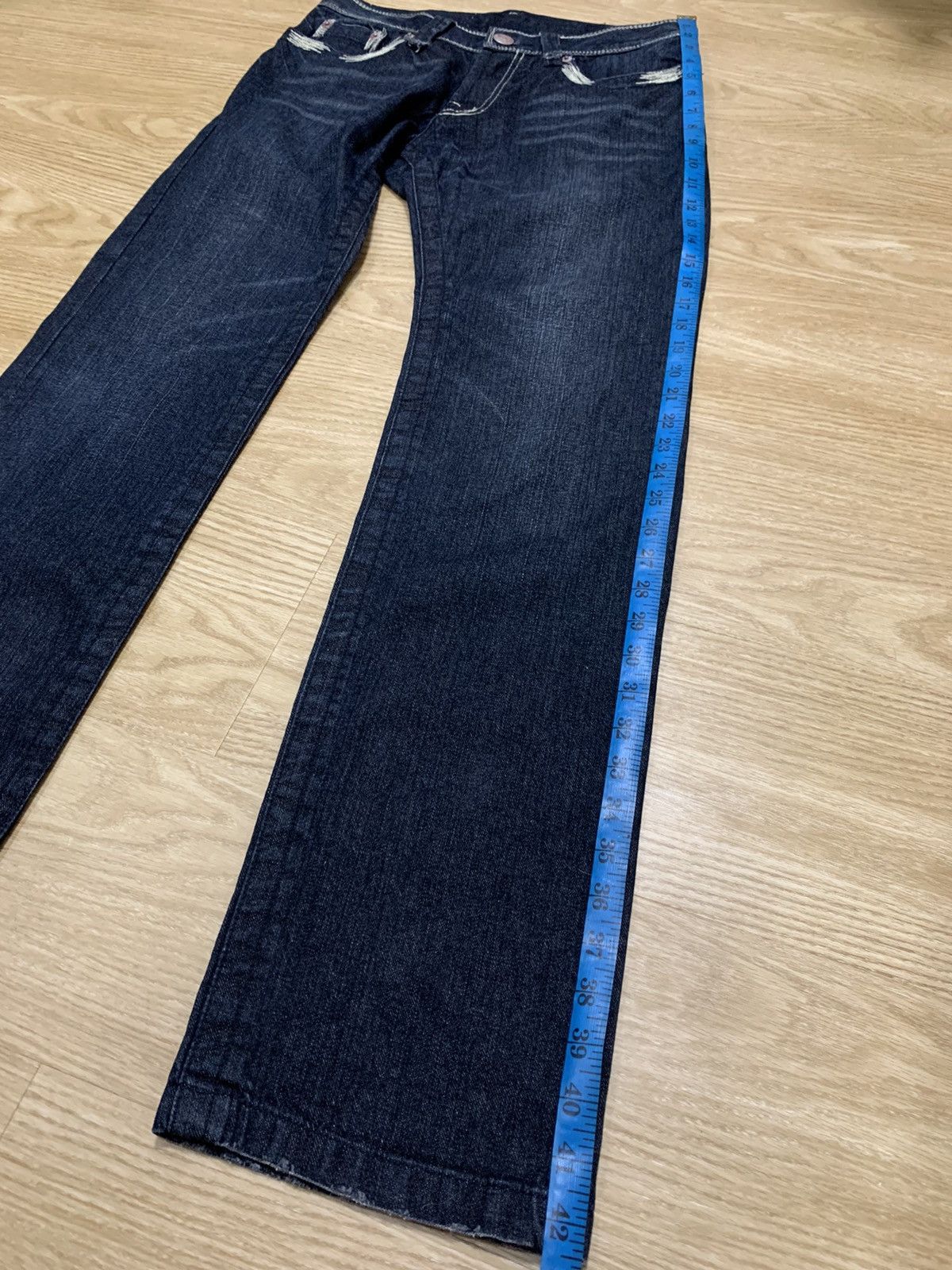 20471120 × Japanese Brand 291295 HOMME Denim Vintage Big Back Logo Size US 30 / EU 46 - 14 Thumbnail