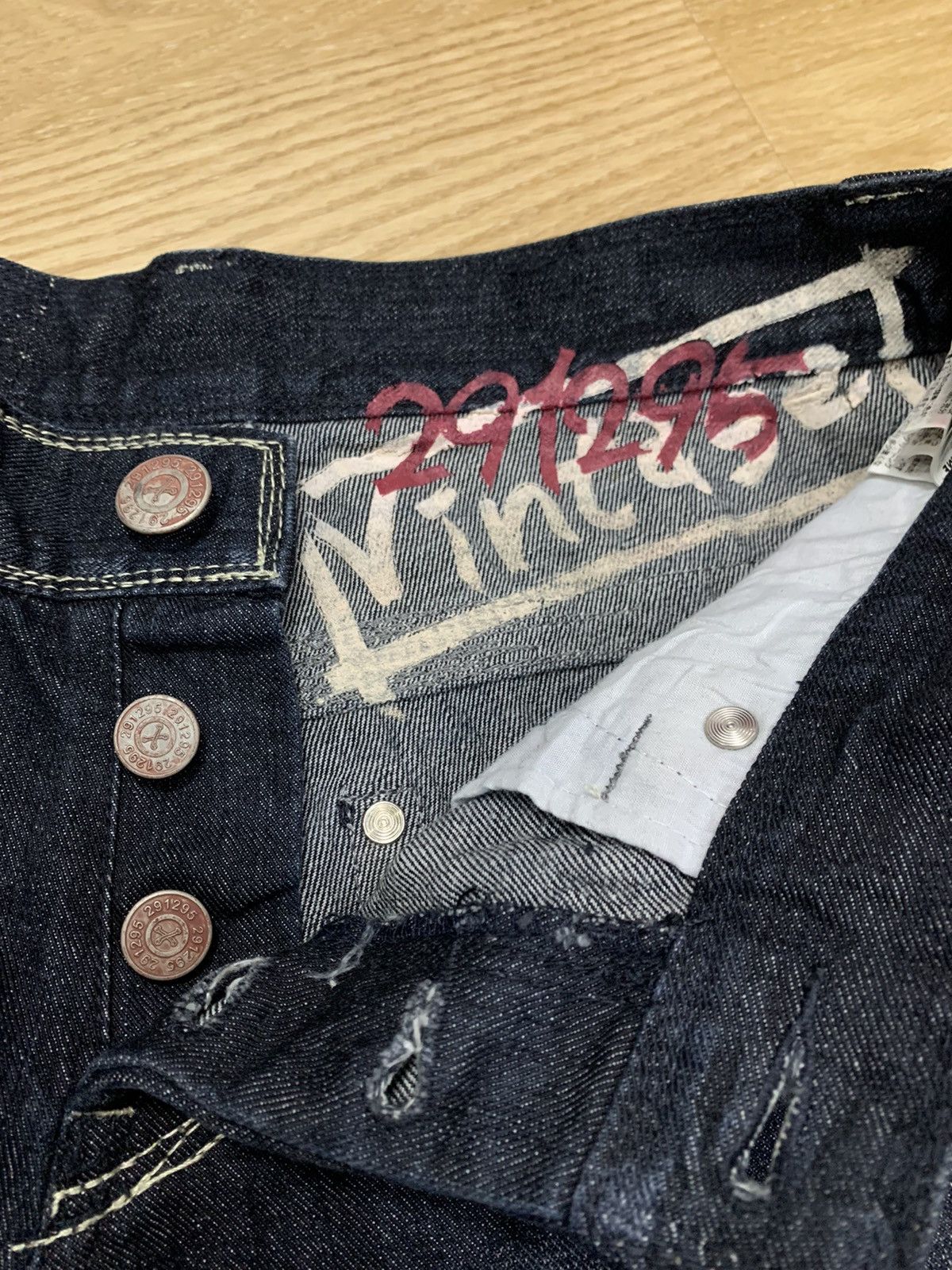 20471120 × Japanese Brand 291295 HOMME Denim Vintage Big Back Logo Size US 30 / EU 46 - 18 Thumbnail