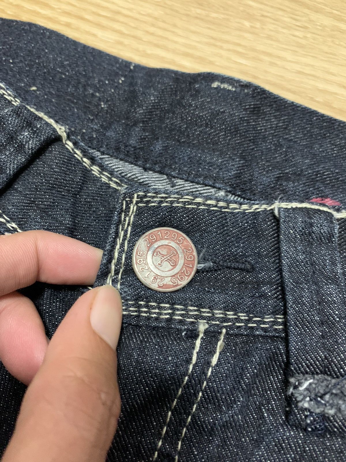 20471120 × Japanese Brand 291295 HOMME Denim Vintage Big Back Logo Size US 30 / EU 46 - 4 Thumbnail
