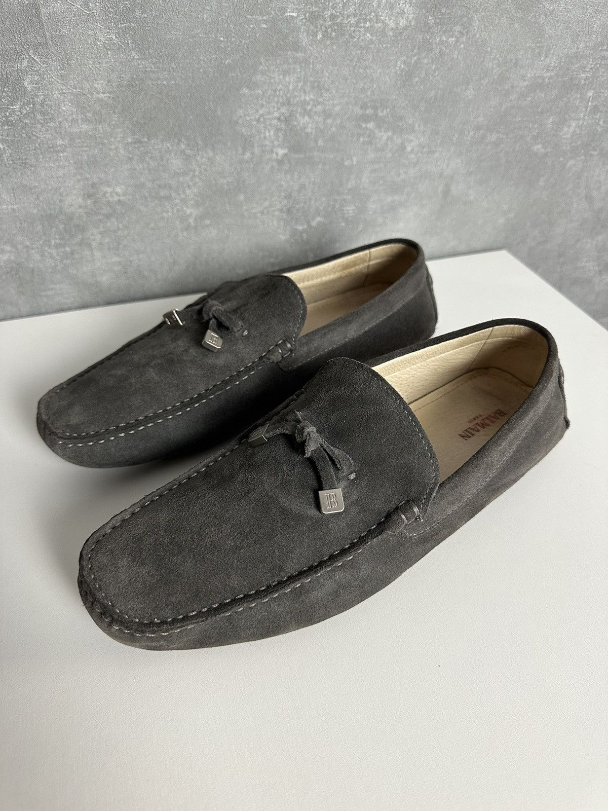 Balmain Balmain Paris Suede Grey Men’s Moccasin Shoes Size US 11 / EU 44 - 1 Thumbnail