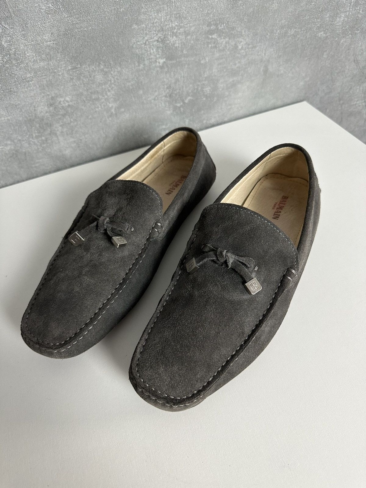 Balmain Balmain Paris Suede Grey Men’s Moccasin Shoes Size US 11 / EU 44 - 3 Thumbnail