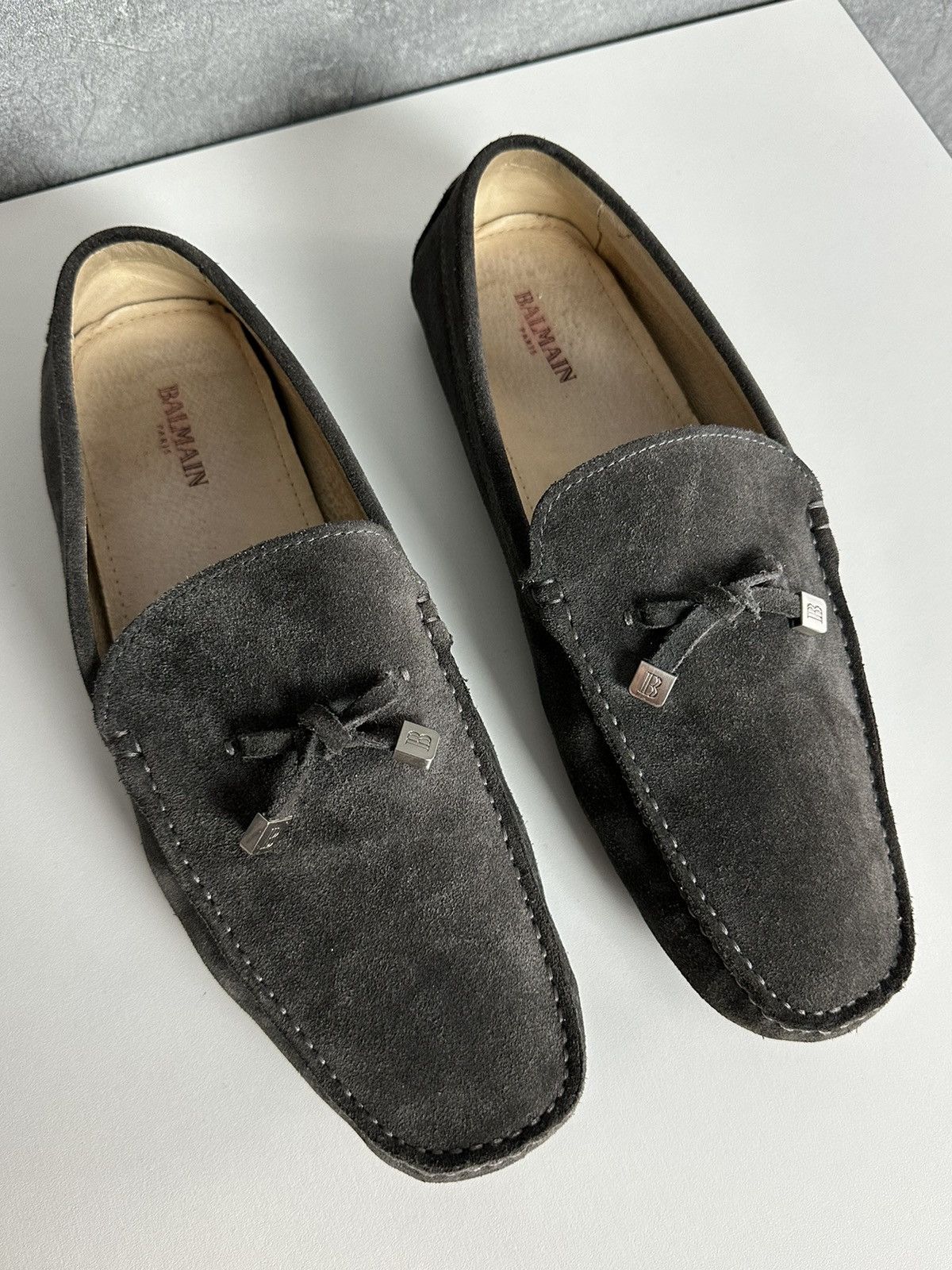 Balmain Balmain Paris Suede Grey Men’s Moccasin Shoes Size US 11 / EU 44 - 5 Thumbnail